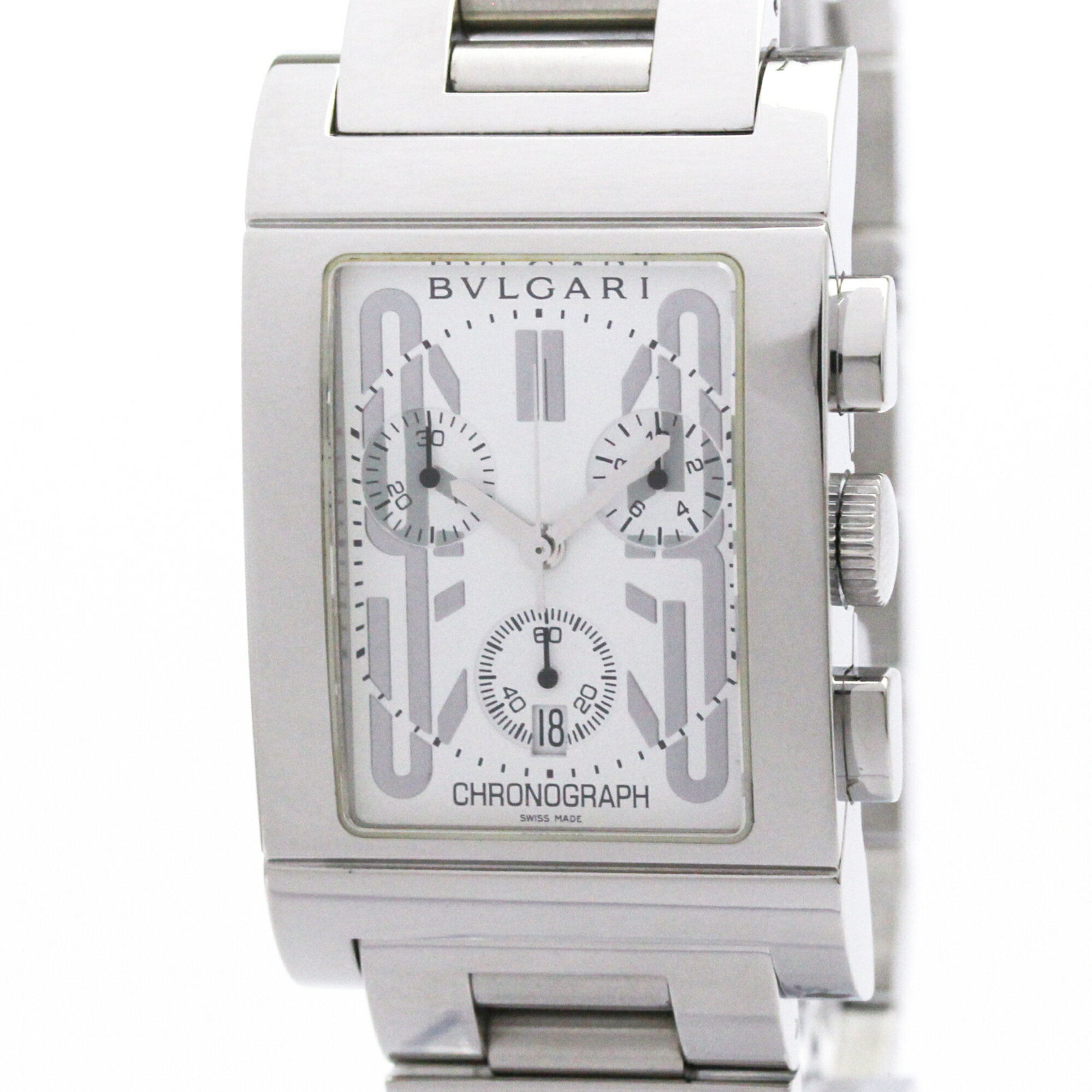 ブルガリ (BVLGARI) レッタンゴロ ステンレススチール クォーツ メンズ 時計 RTC49S (外装仕上げ済み)【中古】