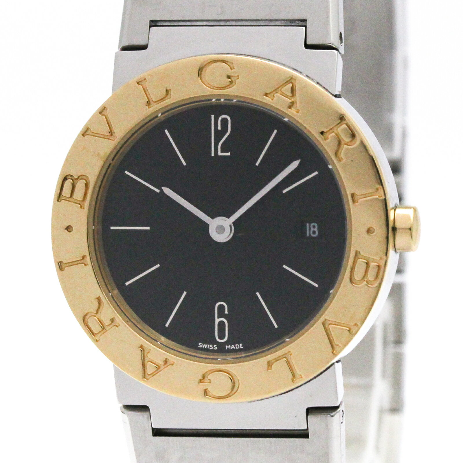 ブルガリ (BVLGARI) ブルガリブルガリ K18 ゴールド ステンレススチール クォーツ レディース 時計 BB26SG (外装仕上げ済み)【中古】
