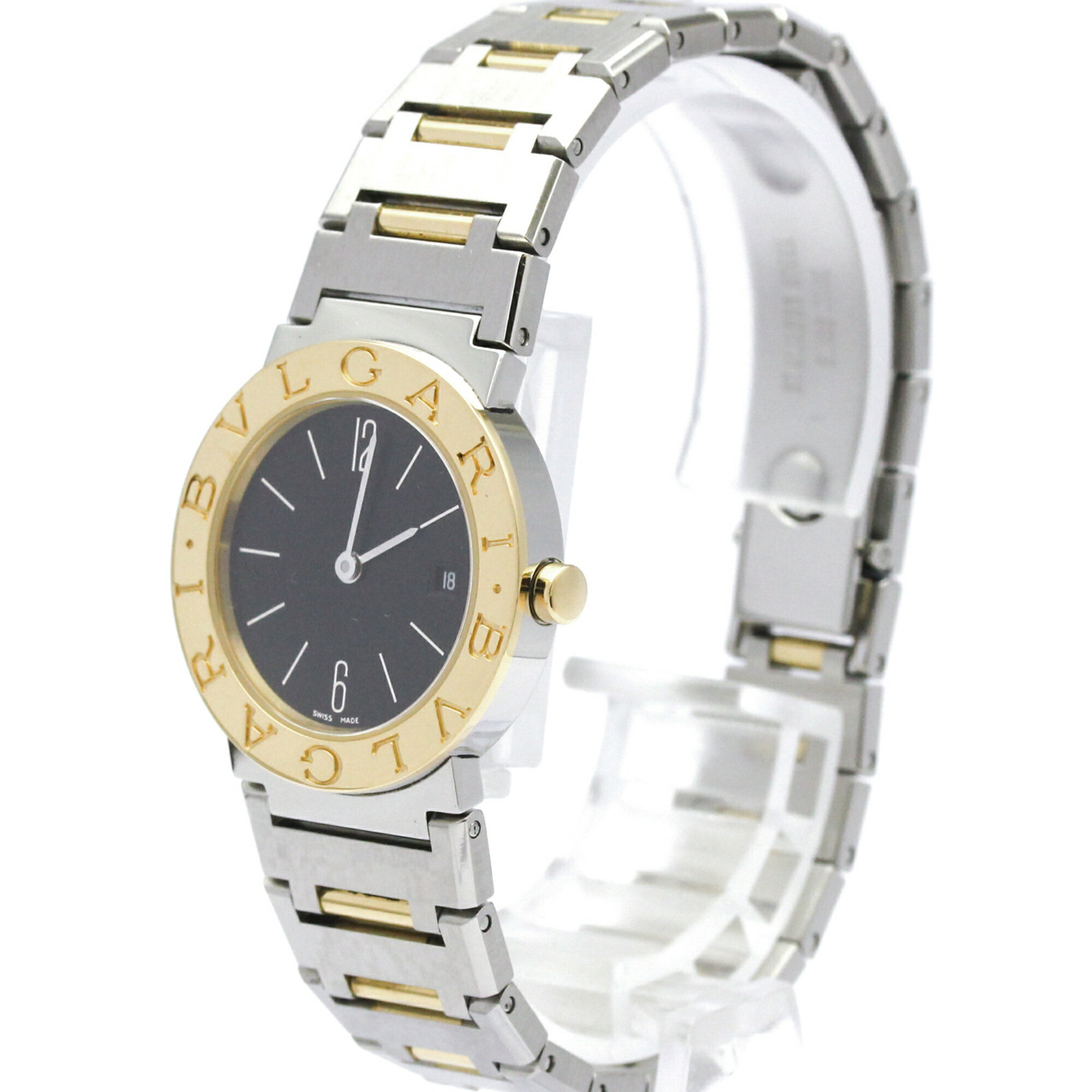 ブルガリ (BVLGARI) ブルガリブルガリ K18 ゴールド ステンレススチール クォーツ レディース 時計 BB26SG (外装仕上げ済み)【中古】