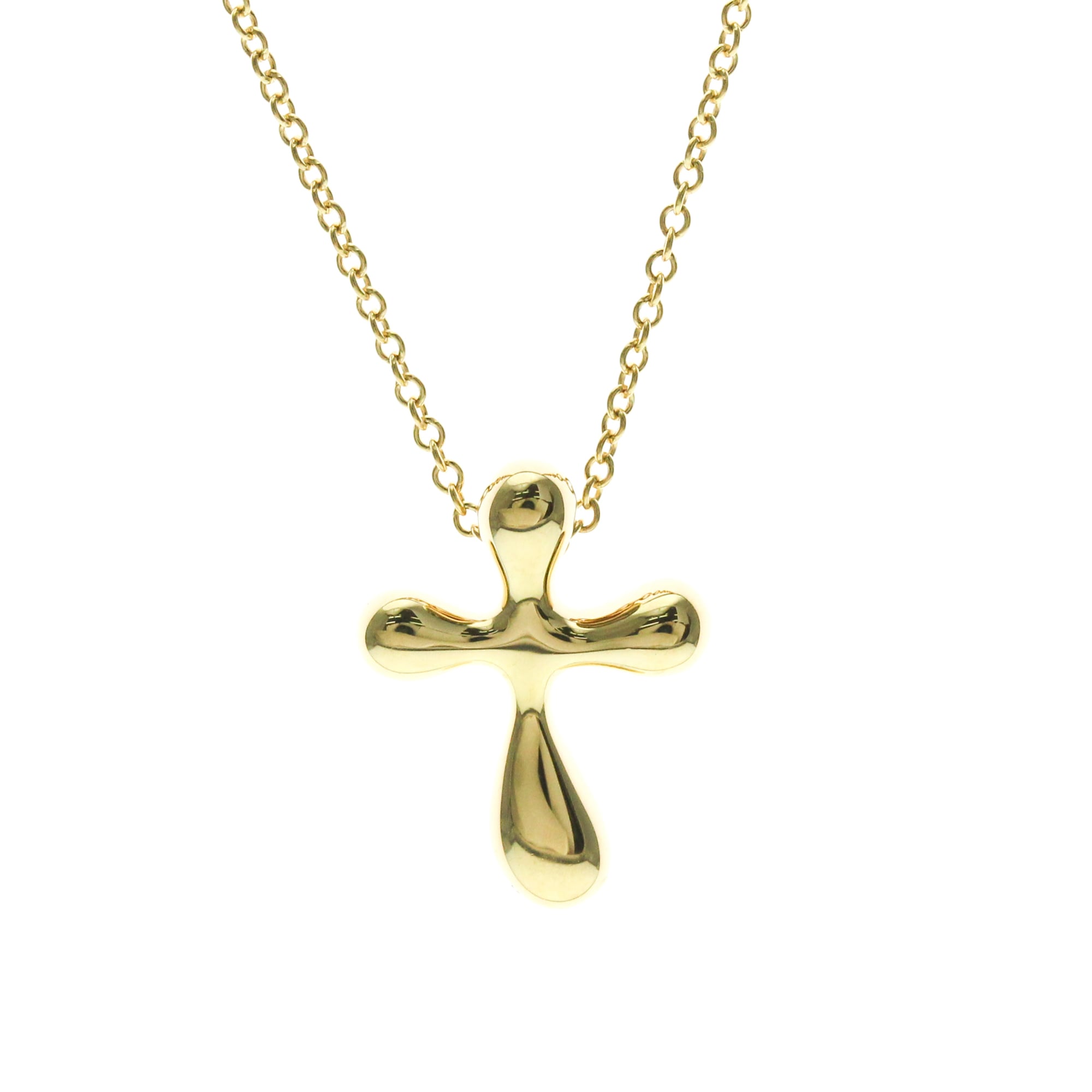 Rakuten - ティファニー(Tiffany) K18イエローゴールド(K18YG) 無し メンズ,レディース ファッション ネックレス (ゴールド) スモールクロスネックレス【中古】