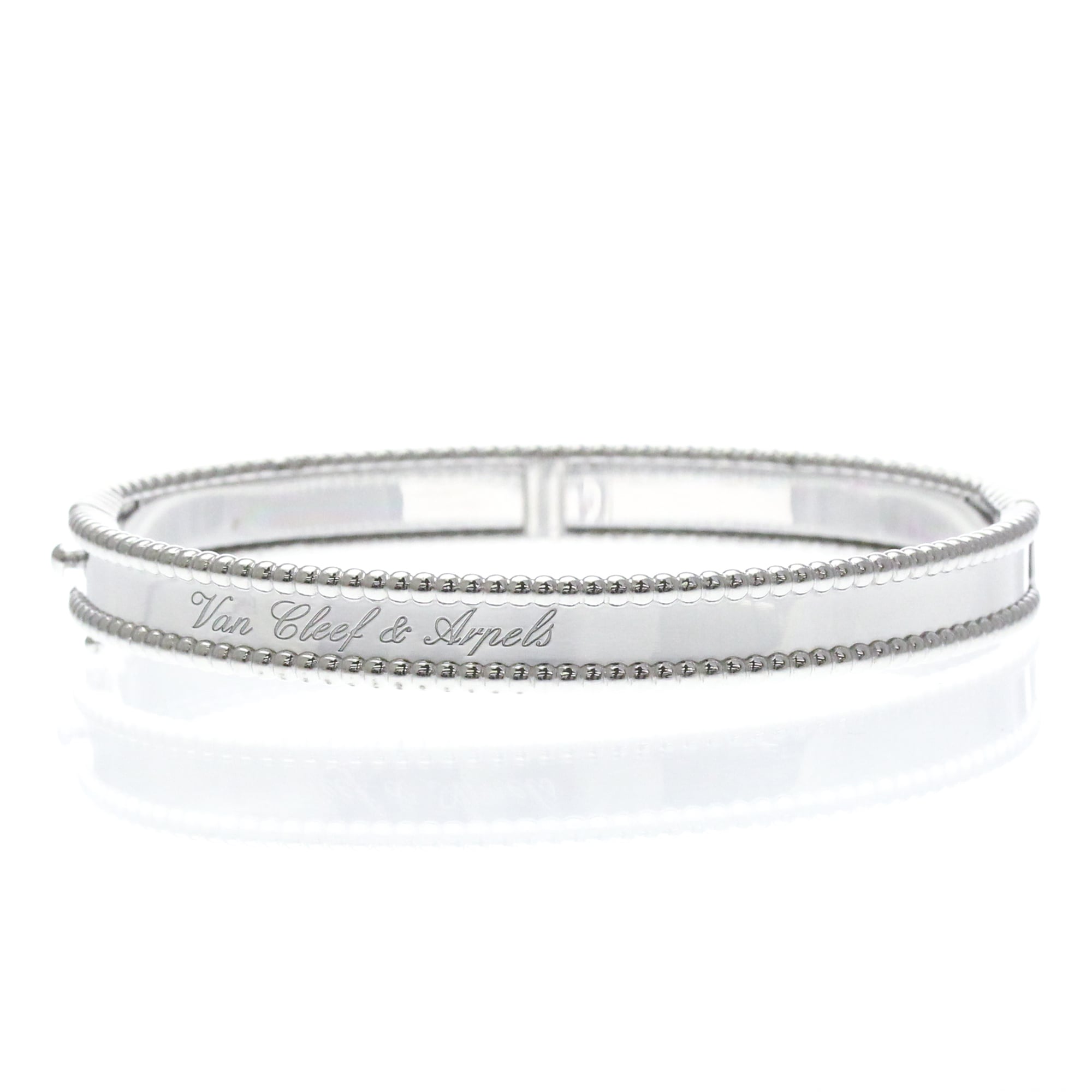 Rakuten - ヴァン・クリーフ＆アーペル(Van Cleef & Arpels) ペルレ シニアチュール ブレスレット K18ホワイトゴールド(K18WG) 無し バングル シルバー【中古】