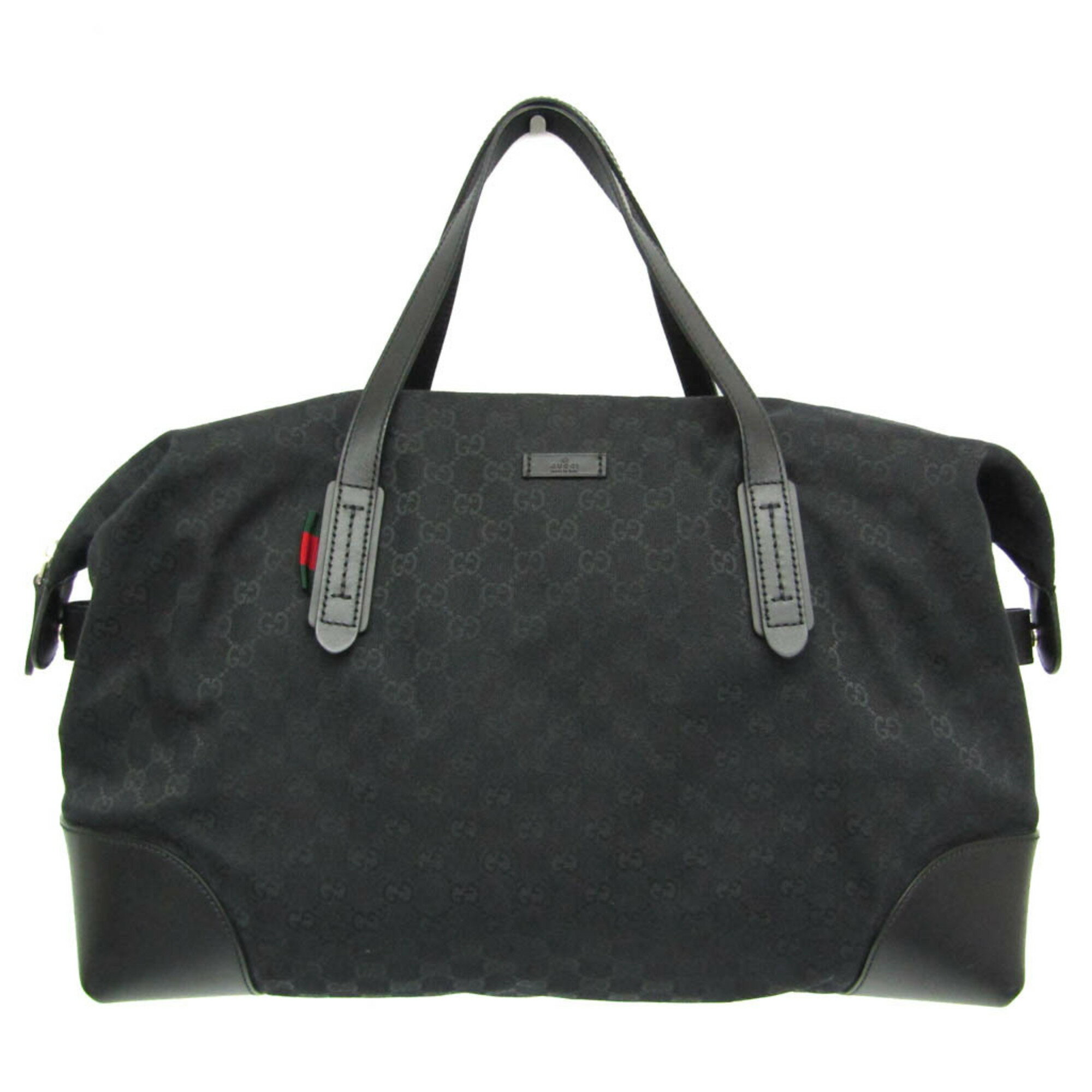 グッチ(Gucci) GGキャンバス 308925 レディース,メンズ GGキャンバス ボストンバッグ ブラック【中古】