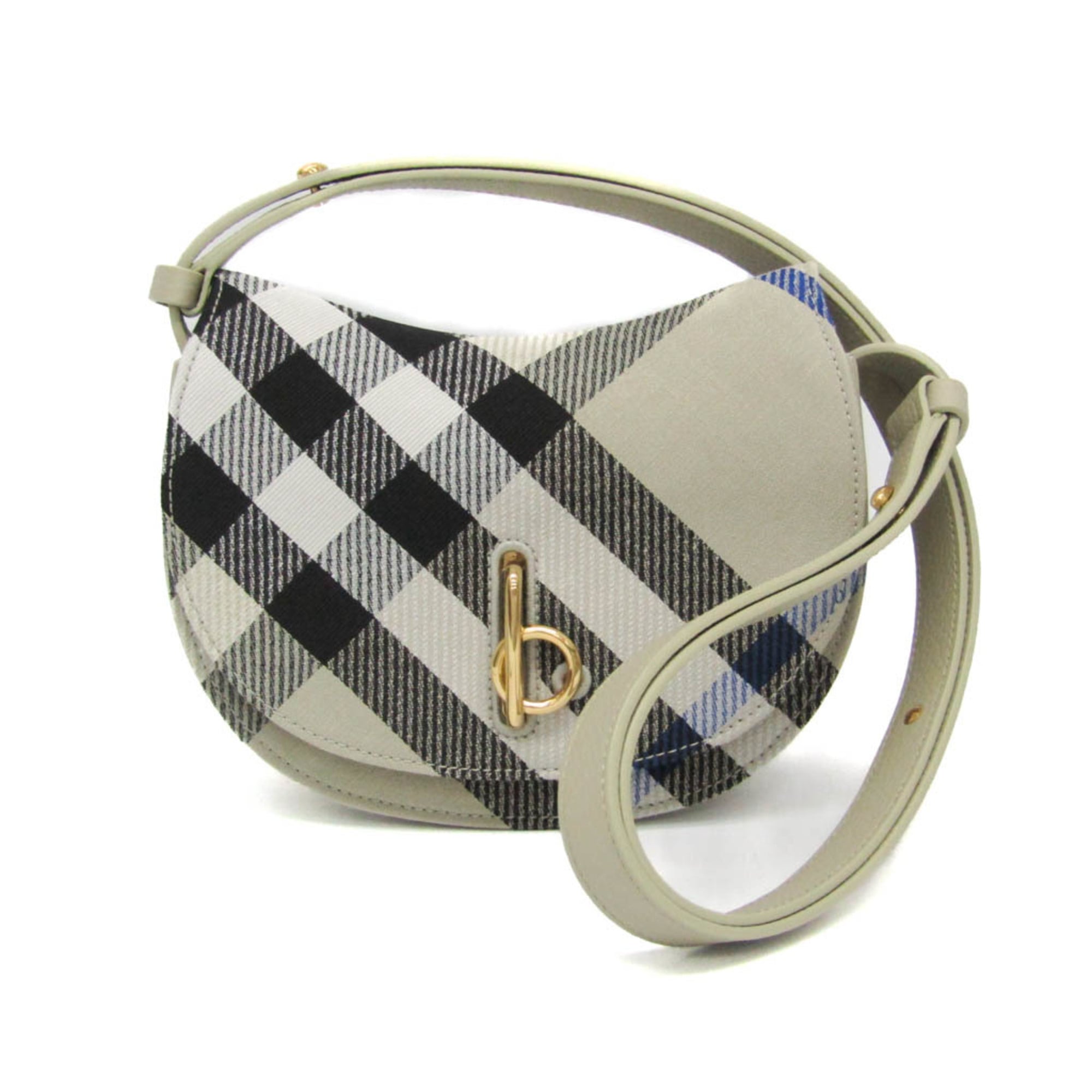 バーバリー(Burberry) Rocking Horse Bag Lichen 80859401 レディース ポリエステル,コットン ショルダーバッグ ブラック,ライトベージュ【中古】