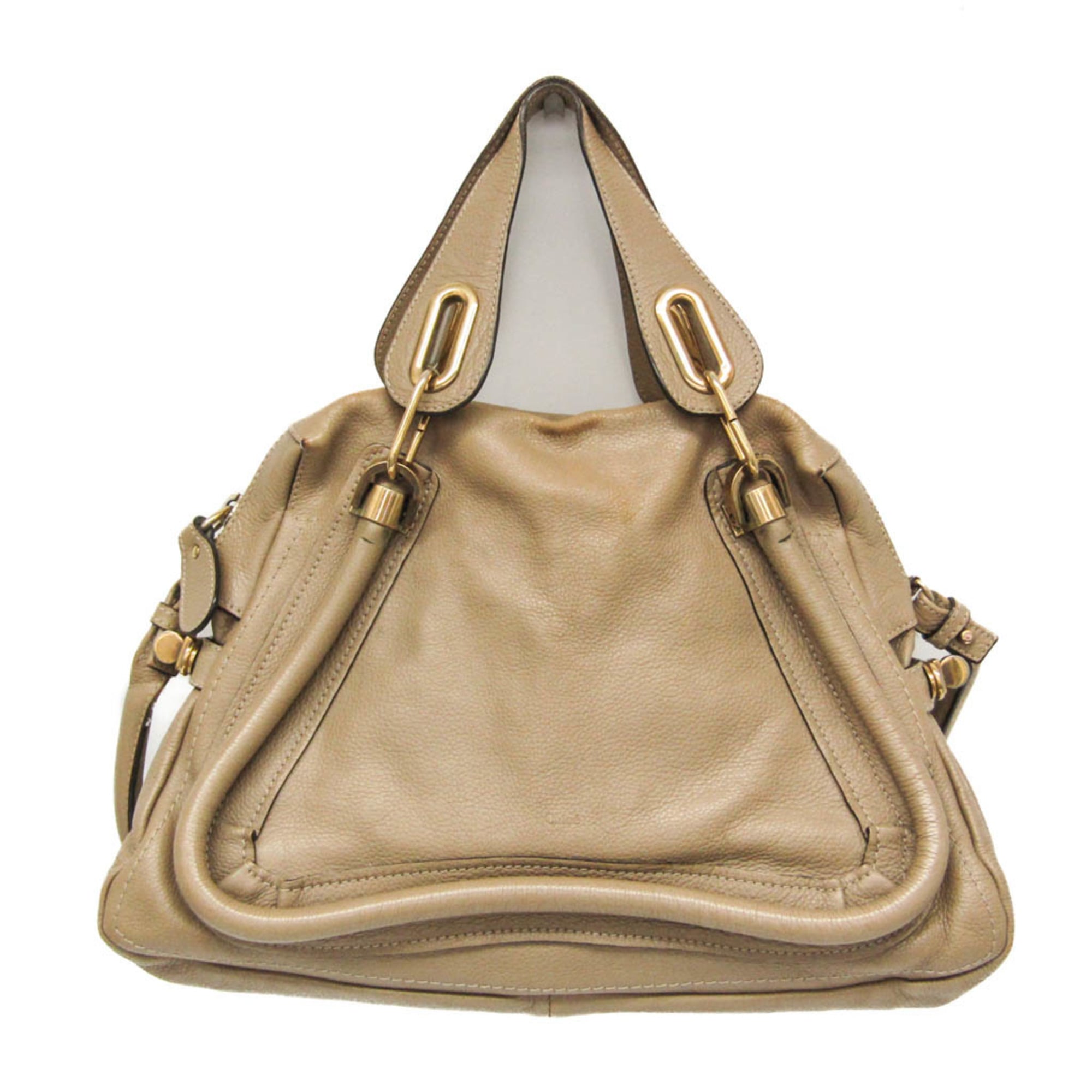 クロエ(Chloé) パラティ ミディアム レディース レザー ハンドバッグ,ショルダーバッグ ベージュ【中古】