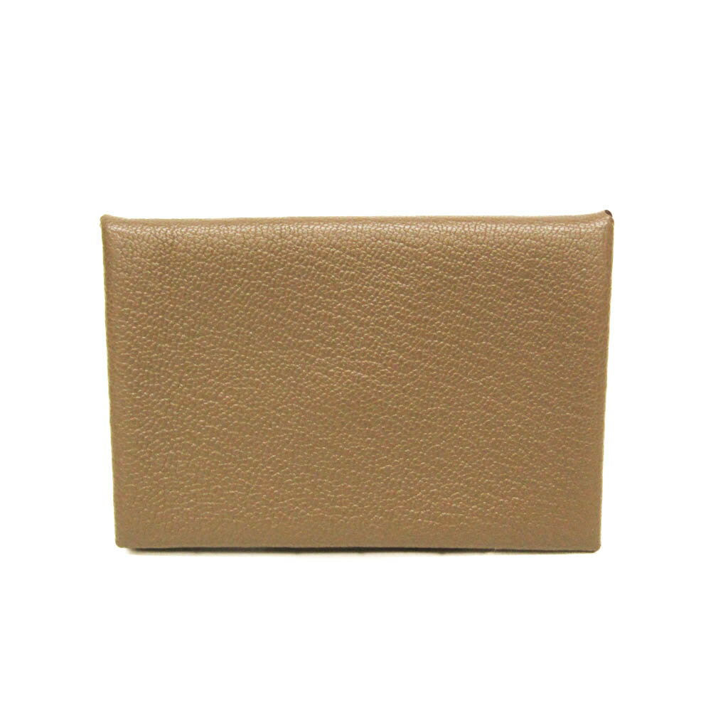 Rakuten - エルメス(Hermes) カルヴィ シェーブル カードケース ベージュブラウン【中古】