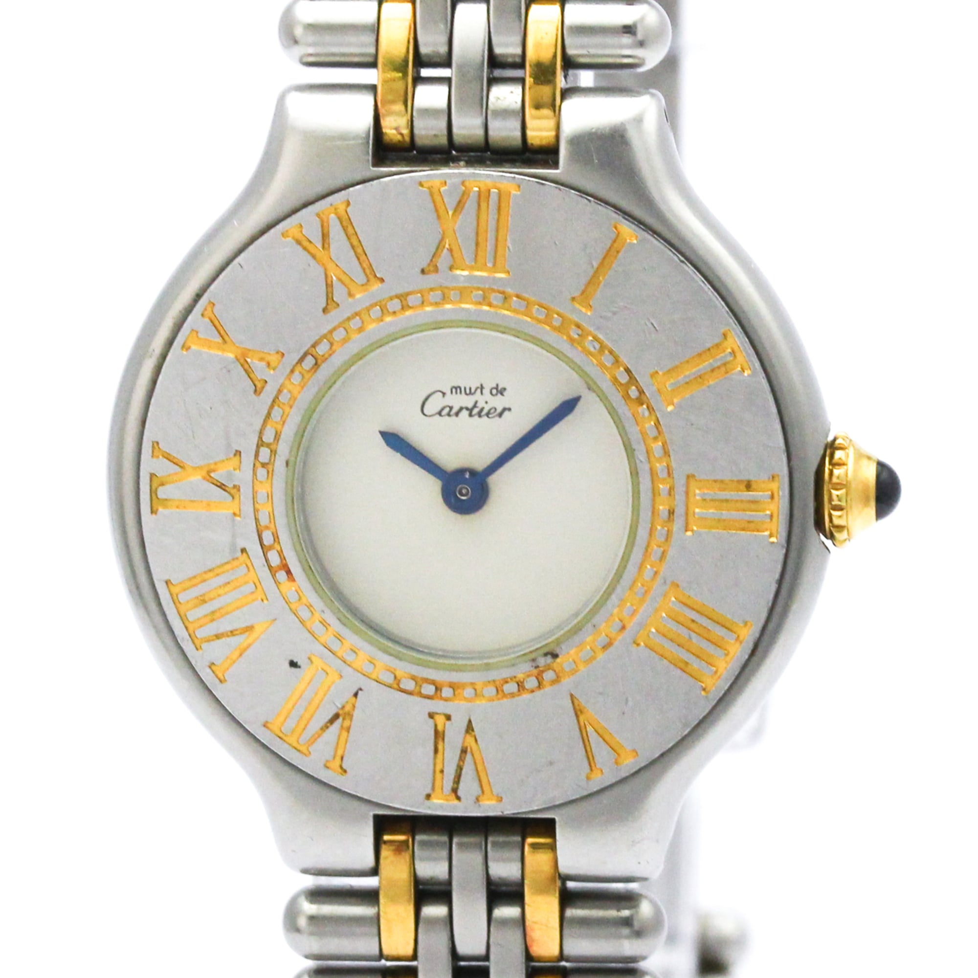 Rakuten - カルティエ (CARTIER) マスト21 ゴールドプレート ステンレススチール クォーツ レディース 時計 W10051F4【中古】