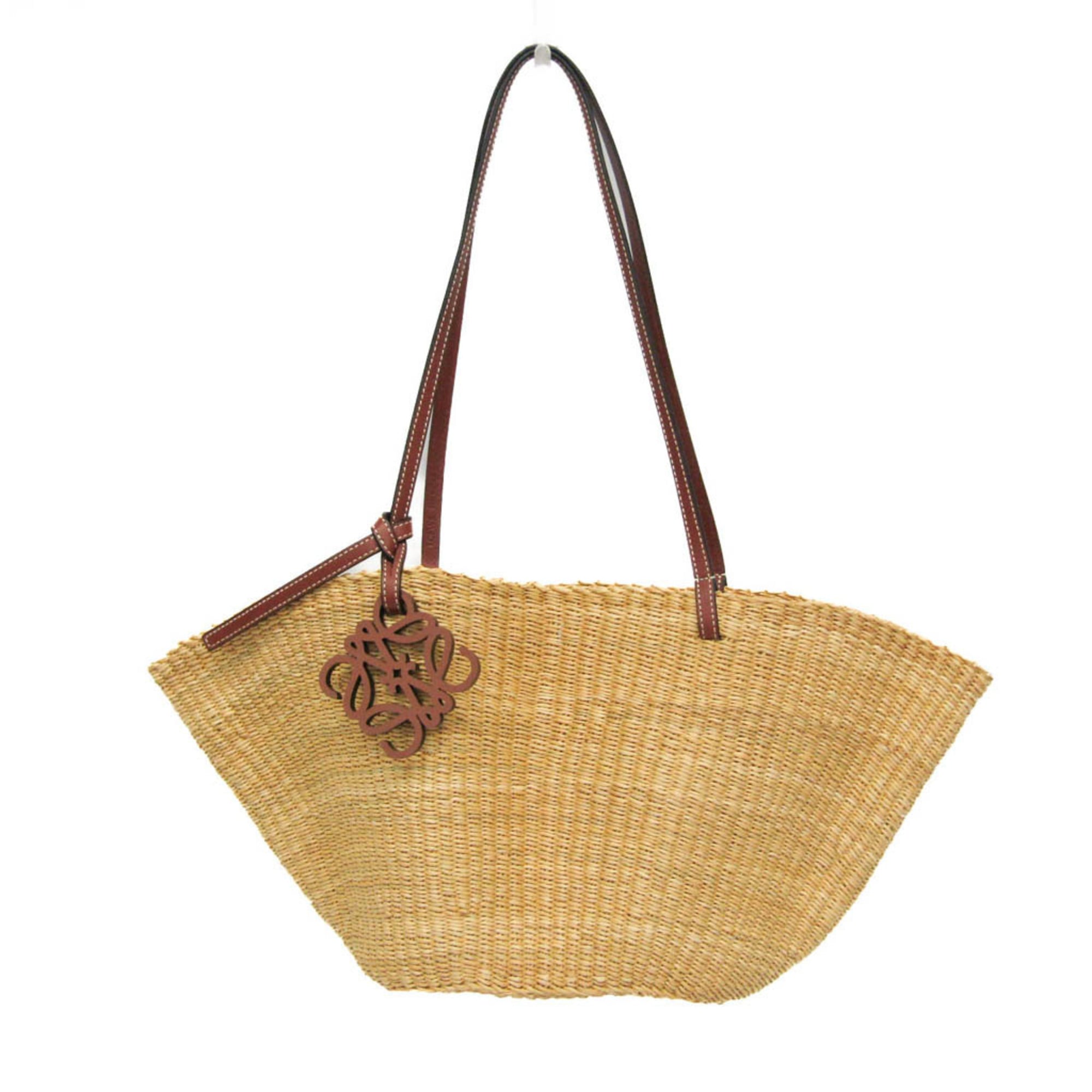 Rakuten - ロエベ(Loewe) シェル バスケット スモール レディース レザー バスケット,ハンドバッグ ベージュ,ブラウン【中古】
