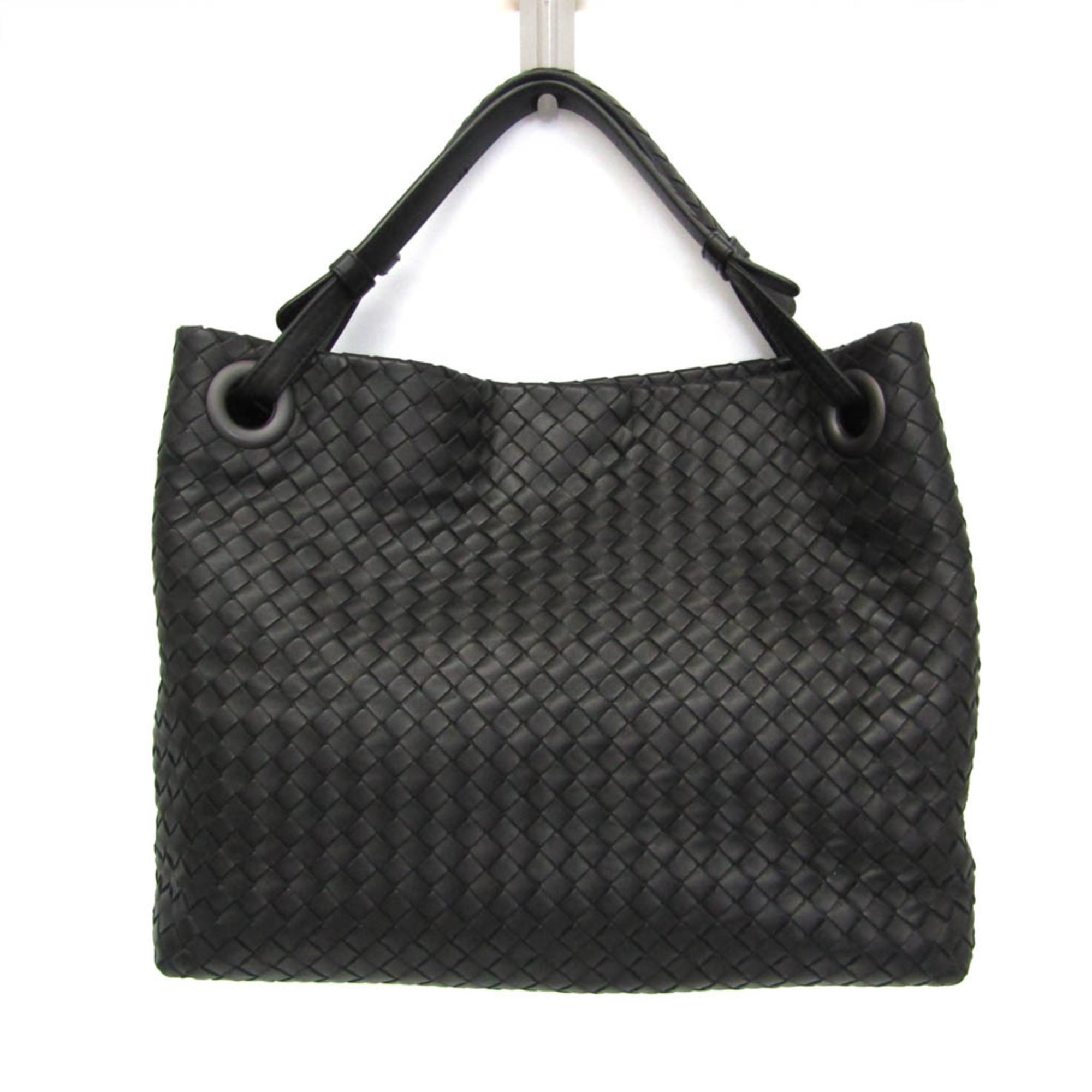 Rakuten - ボッテガ・ヴェネタ(Bottega Veneta) イントレチャート ミディアム ガルダバッグ 179320 レディース レザー ハンドバッグ ブラック【中古】