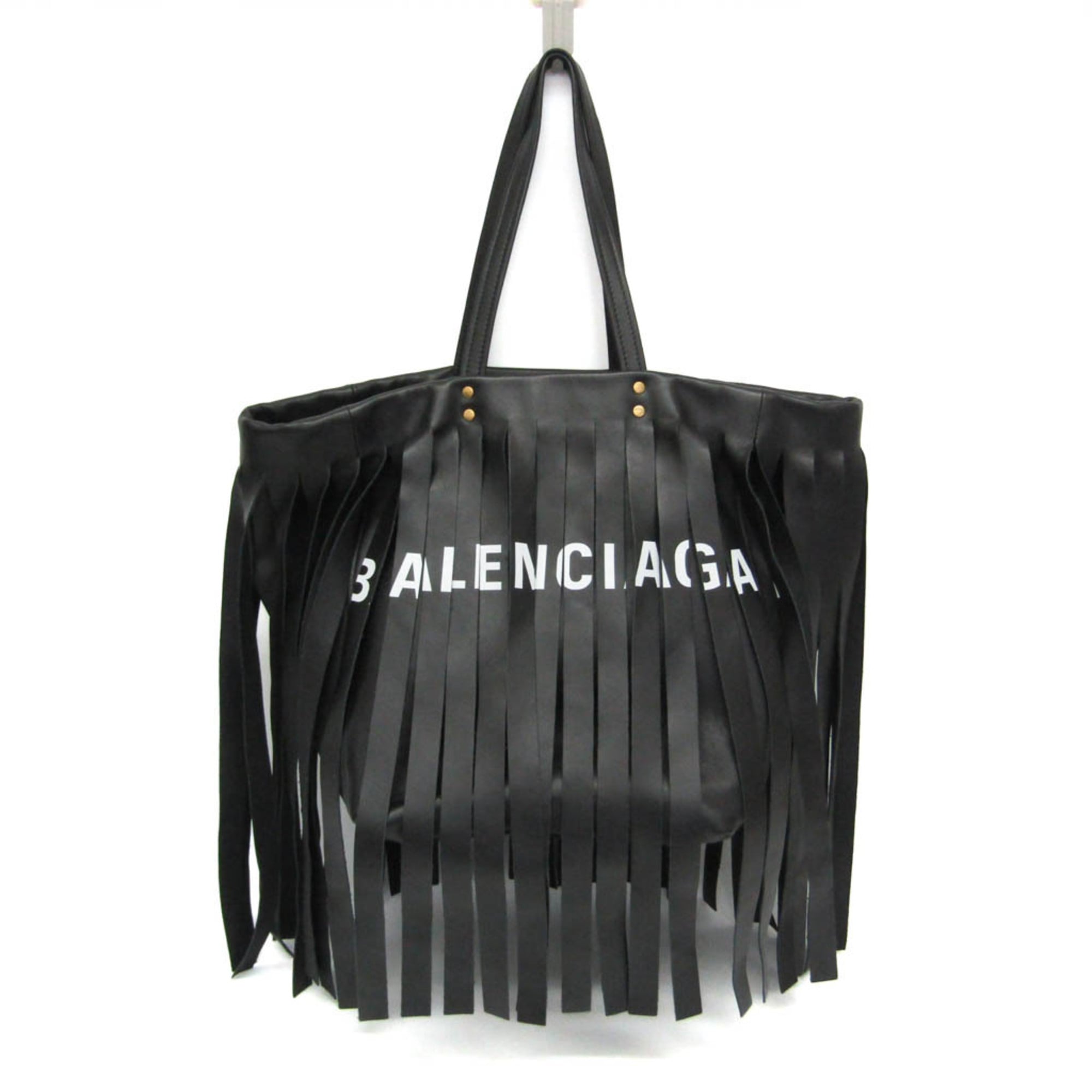 Rakuten - バレンシアガ(Balenciaga) ランドリーカバ S 517843 レディース,メンズ レザー ショルダーバッグ,トートバッグ ブラック【中古】