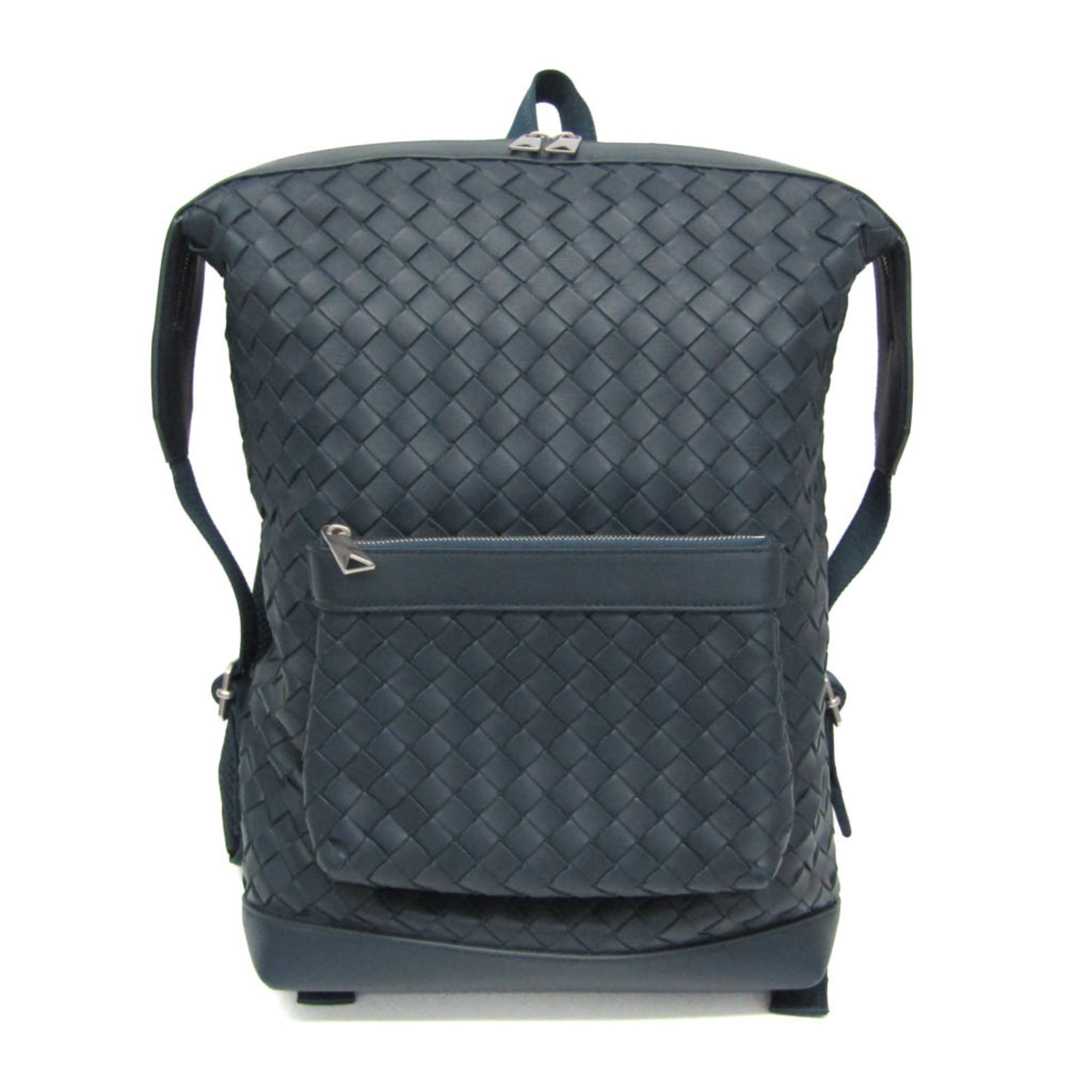 Other - ボッテガ・ヴェネタ(Bottega Veneta) イントレチャート メンズ レザー リュックサック ネイビー【中古】