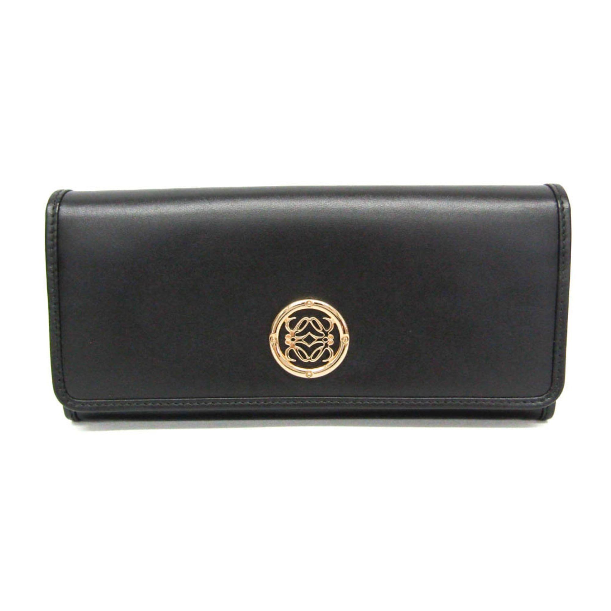 Rakuten - ロエベ(Loewe) アナグラム 174.06.F11 レディース レザー 長財布（二つ折り） ブラック【中古】