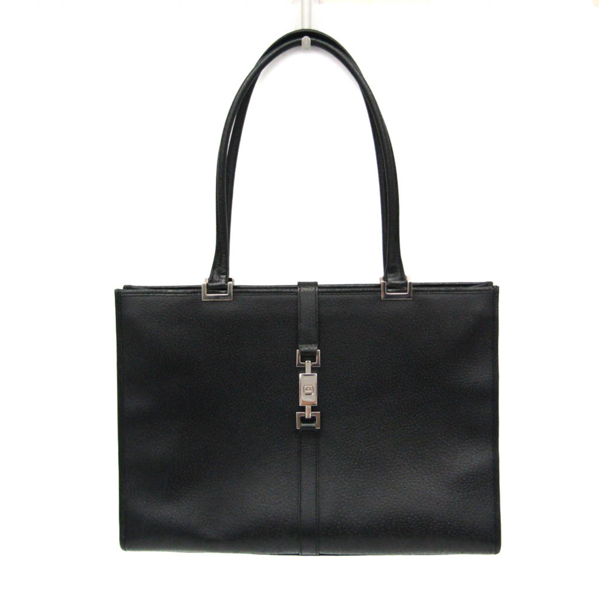 グッチ(Gucci) ジャッキー 002 1074 レディース レザー トートバッグ ブラック【中古】