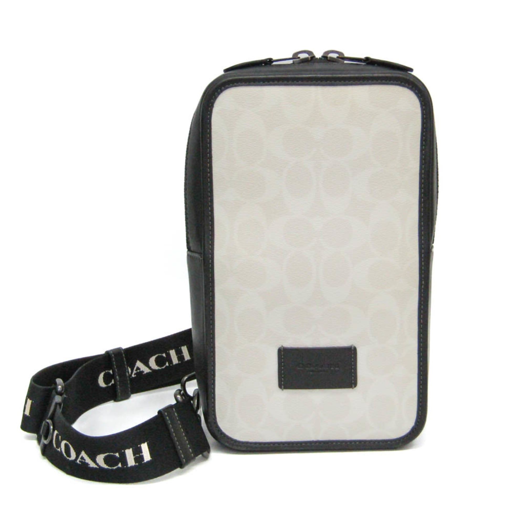 未使用 COACH コーチ シグネチャー ボディバック C2853 グレー 黒 COACH（コーチ） 国内発送 バッグ メンズ ショルダーバッグ