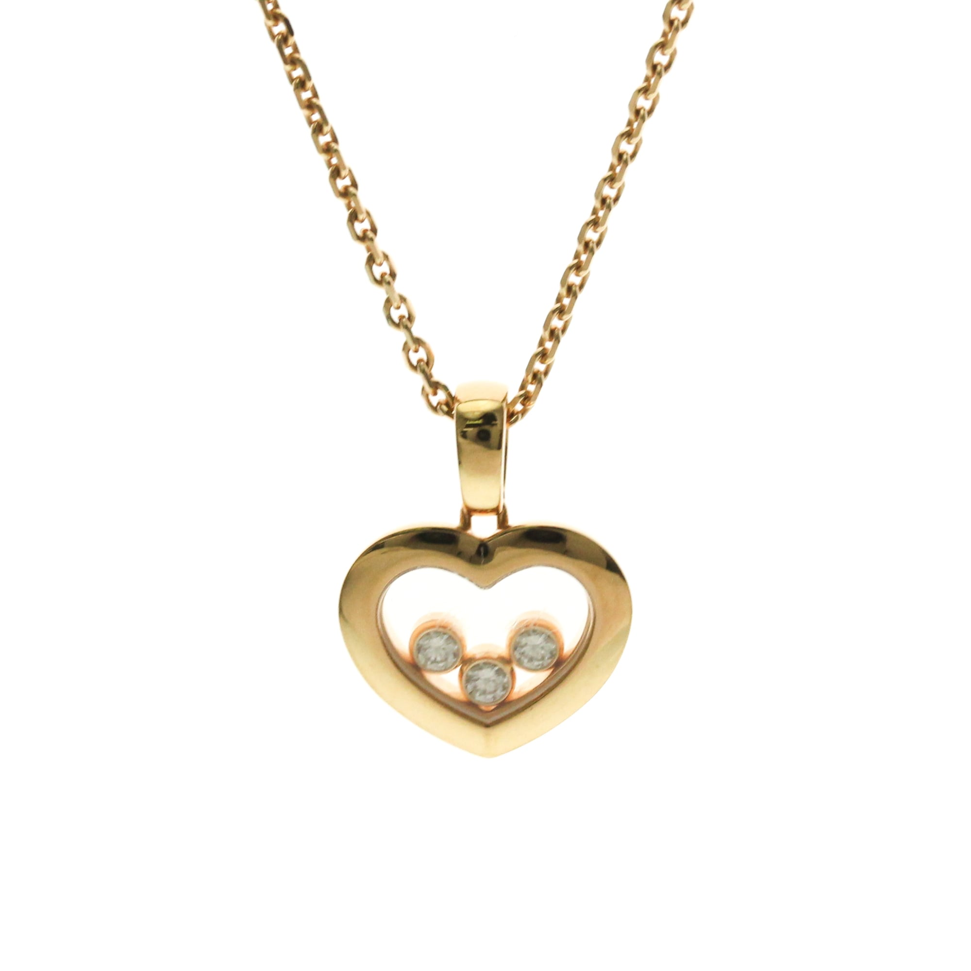 Rakuten - ショパール(Chopard) K18ピンクゴールド(K18PG) ダイヤモンド メンズ,レディース ファッション ネックレス (ピンクゴールド(PG)) ハッピーダイヤモンド ネックレス 79A611【中古】