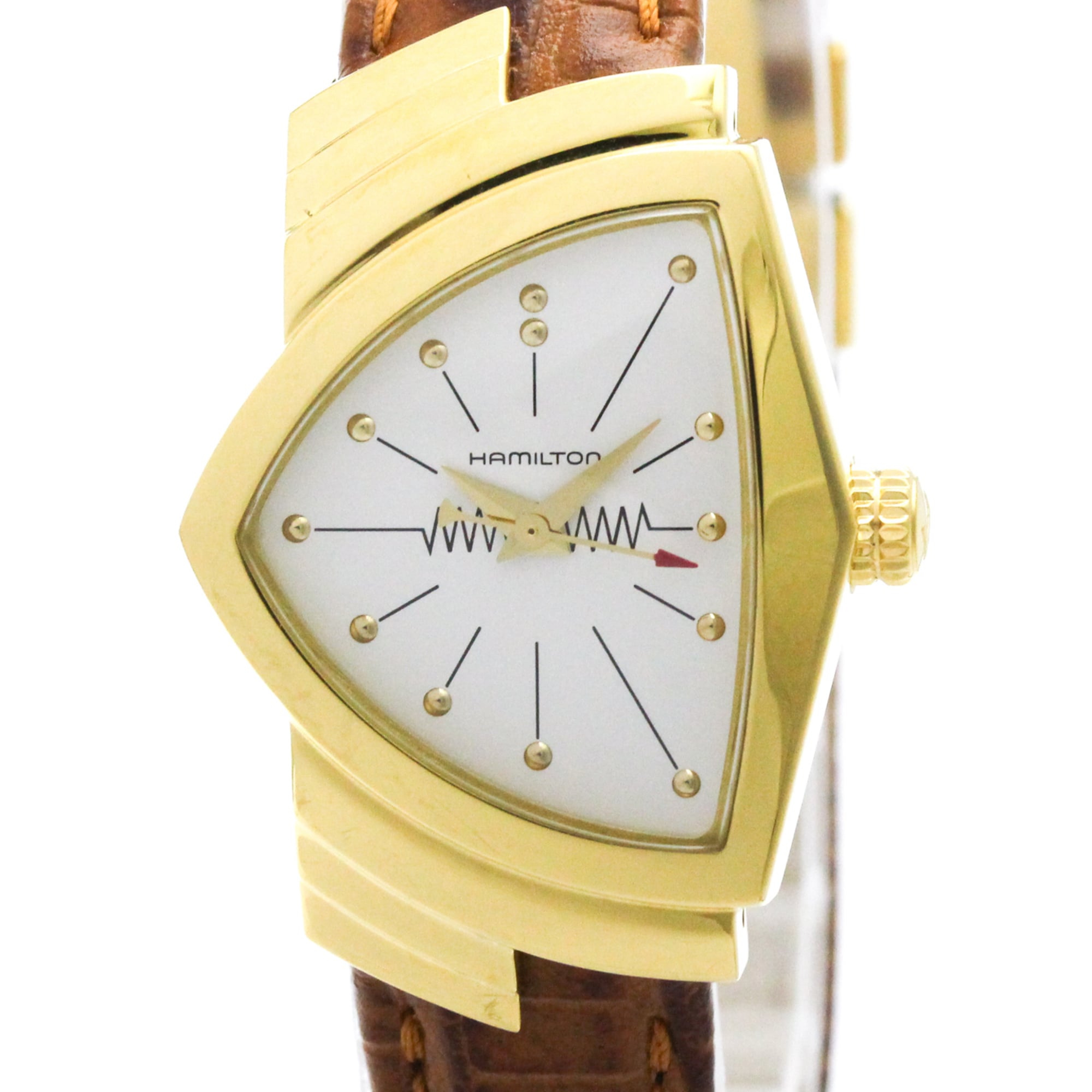 ハミルトン(HAMILTON) ベンチュラ クォーツ ゴールドプレート レザー クォーツ レディース 時計 H24101511【中古】