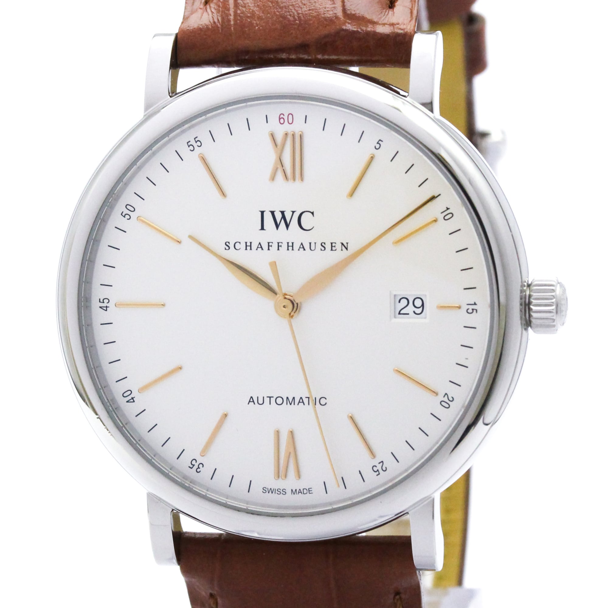 Other - (IWC) ポートフィノ ステンレススチール レザー 自動巻き メンズ 時計 IW356517 (外装仕上げ済み)【中古】