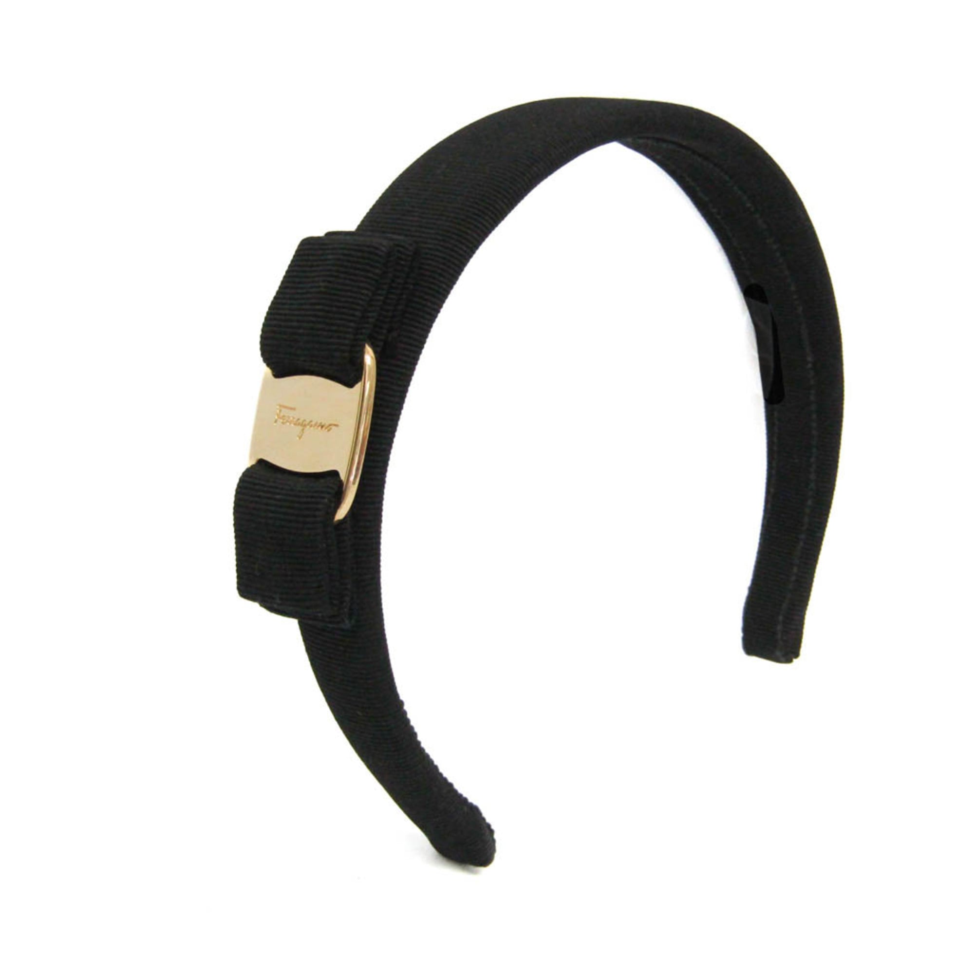 Rakuten - サルヴァトーレ・フェラガモ(Salvatore Ferragamo) ヴァラ コットン レディース カチューシャ ブラック【中古】
