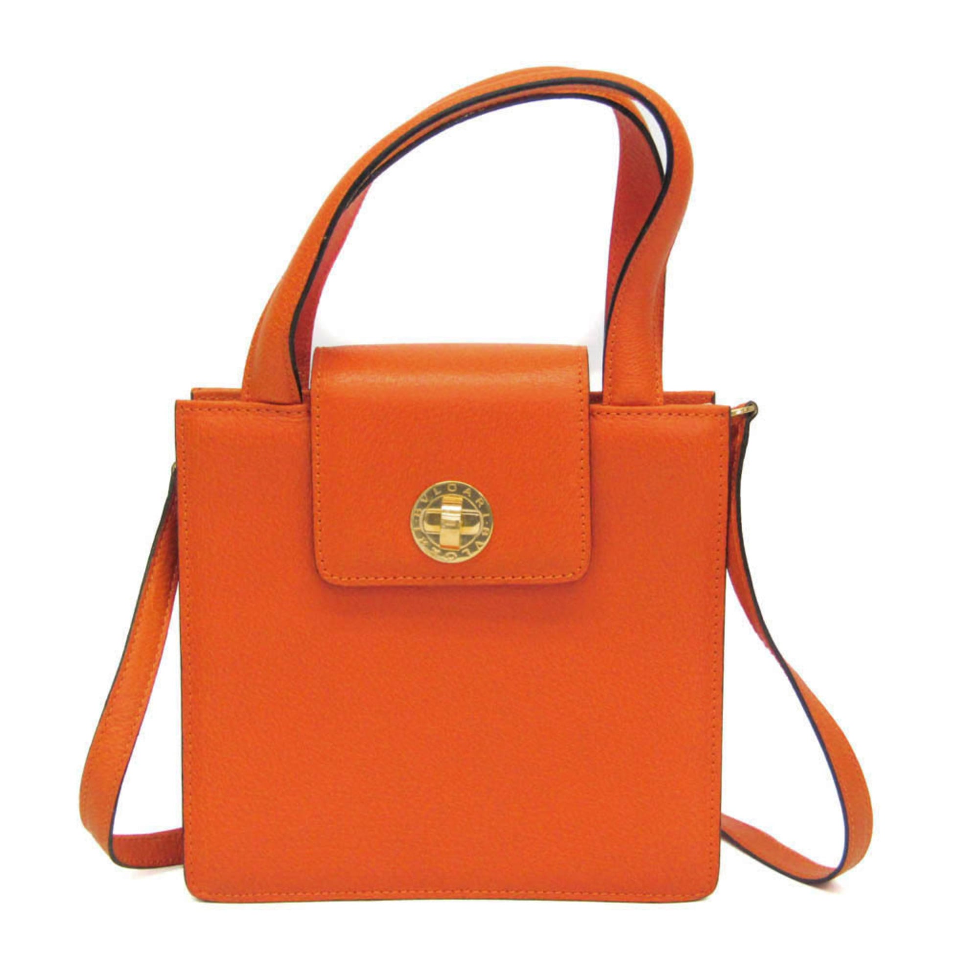 ブルガリ(Bvlgari) ブルガリブルガリ レディース レザー ハンドバッグ,ショルダーバッグ オレンジ【中古】