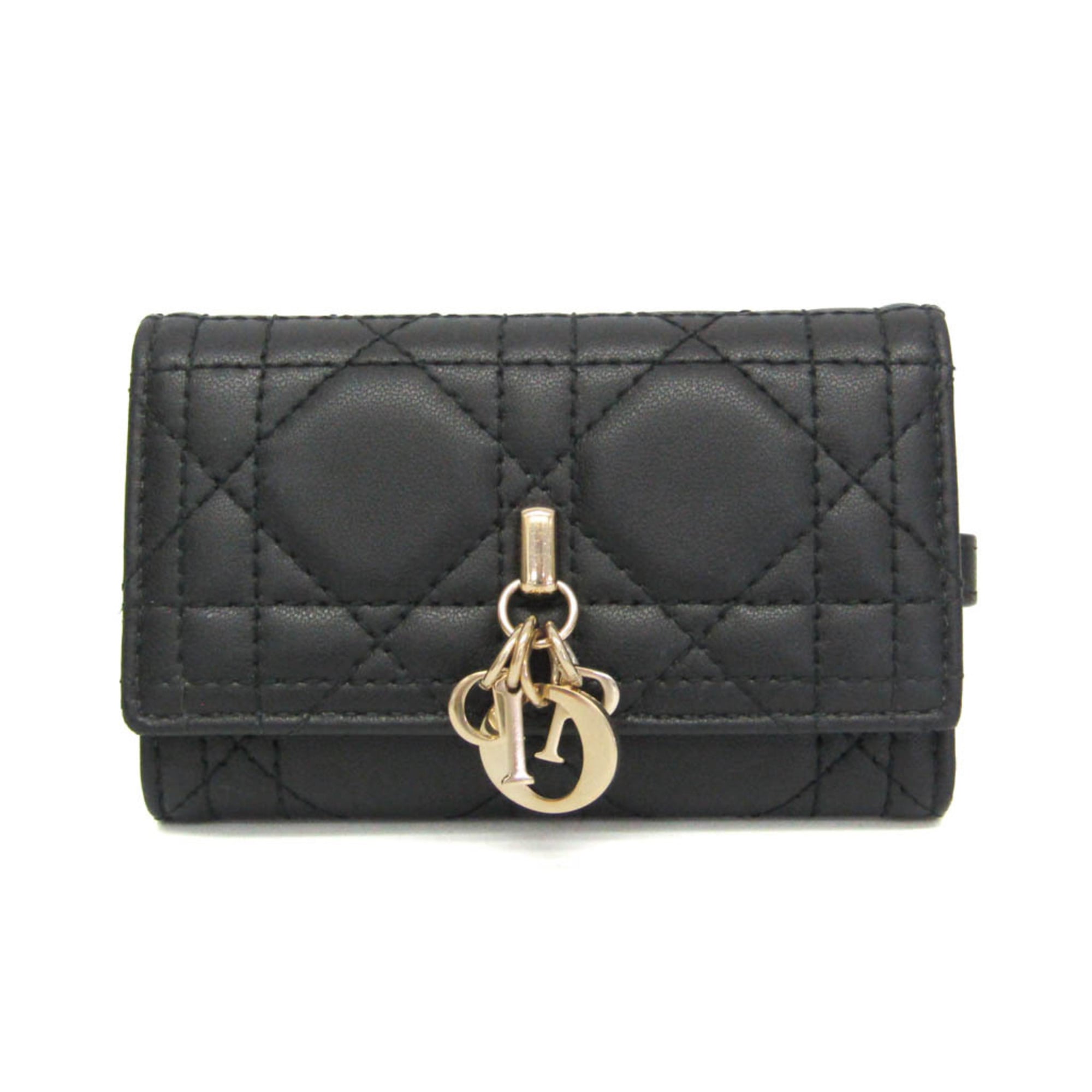クリスチャン・ディオール(Christian Dior) レディディオール My Dior Aster カナージュ S0983ONMJ_M900 レディース レザー キーケース ブラック【中古】