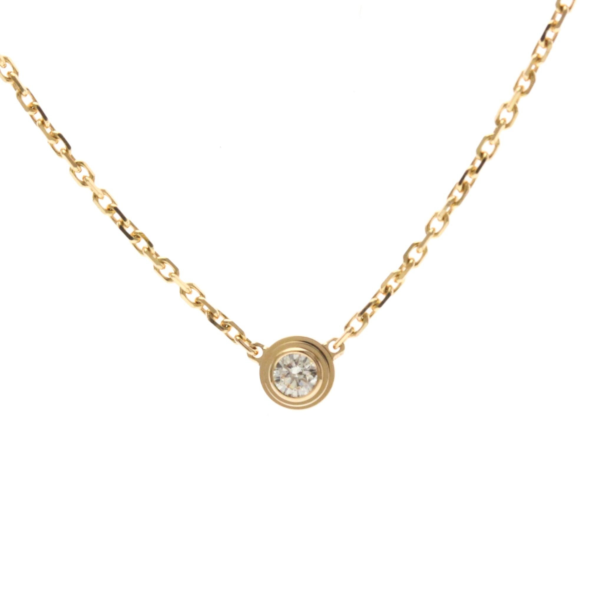 Rakuten - カルティエ(Cartier) K18ピンクゴールド(K18PG) ダイヤモンド メンズ,レディース ファッション ネックレス (ピンクゴールド(PG)) ダムール ダイヤモンド ネックレス XS【中古】