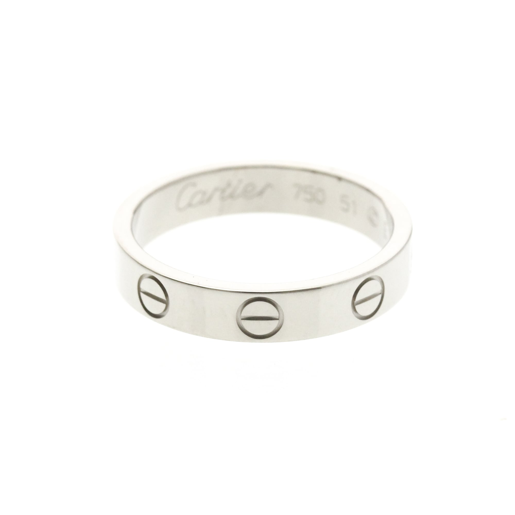 Rakuten - カルティエ(Cartier) ミニラブリング K18ホワイトゴールド(K18WG) ファッション 無し リング シルバー【中古】