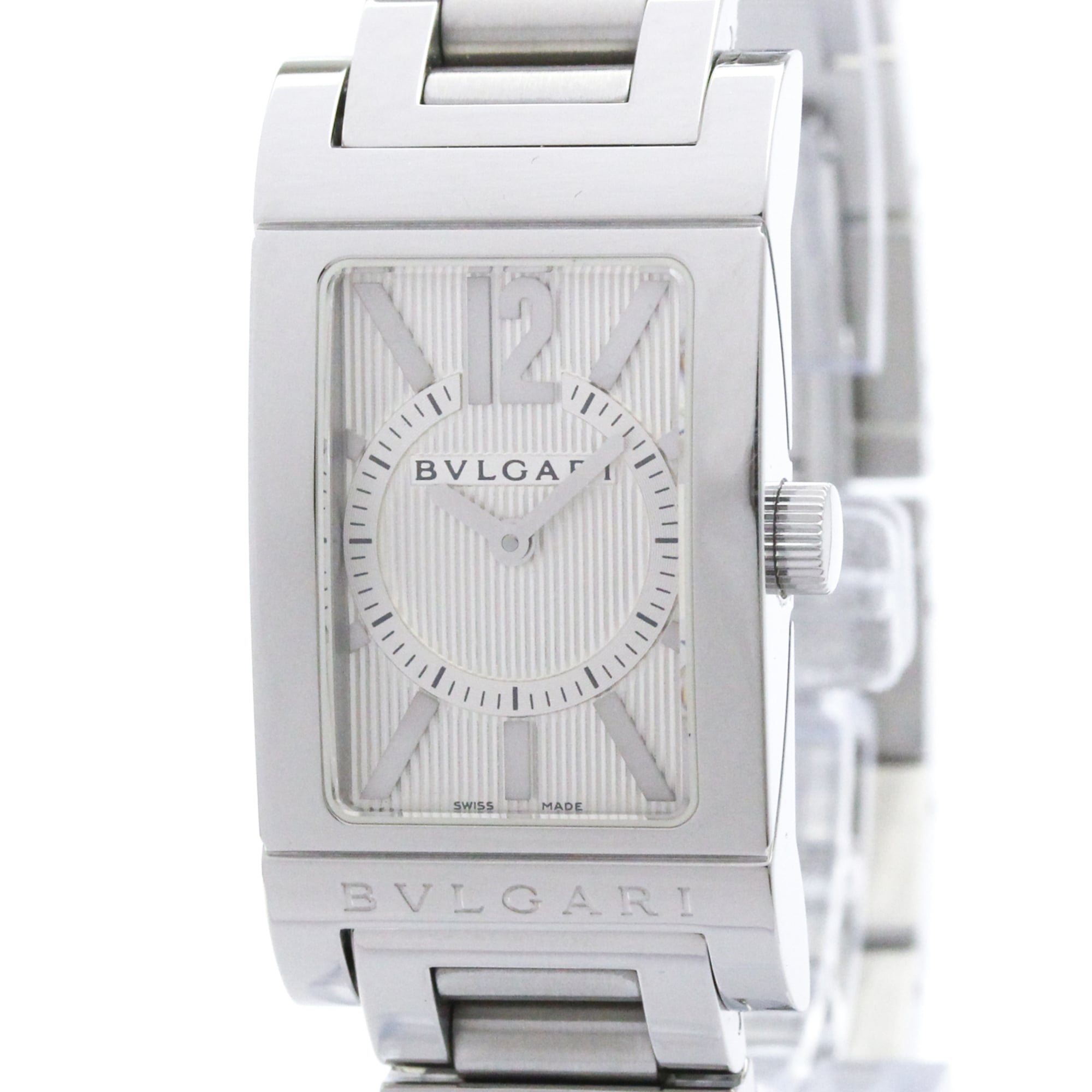 Rakuten - ブルガリ (BVLGARI) レッタンゴロ ステンレススチール クォーツ レディース 時計 RT39S (外装仕上げ済み)【中古】