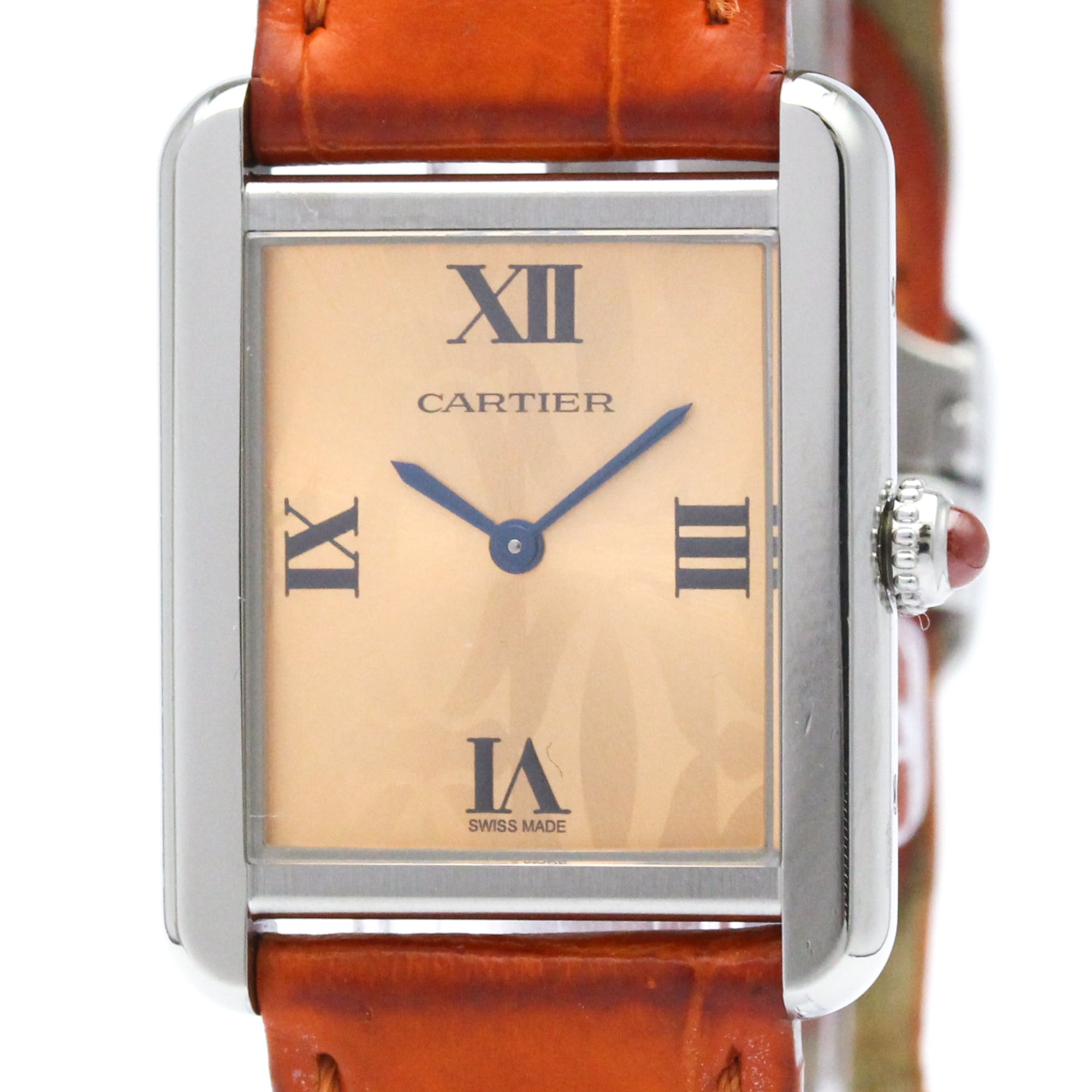 カルティエ (CARTIER) タンクソロ 2000本 限定 ステンレススチール レザー クォーツ  ...