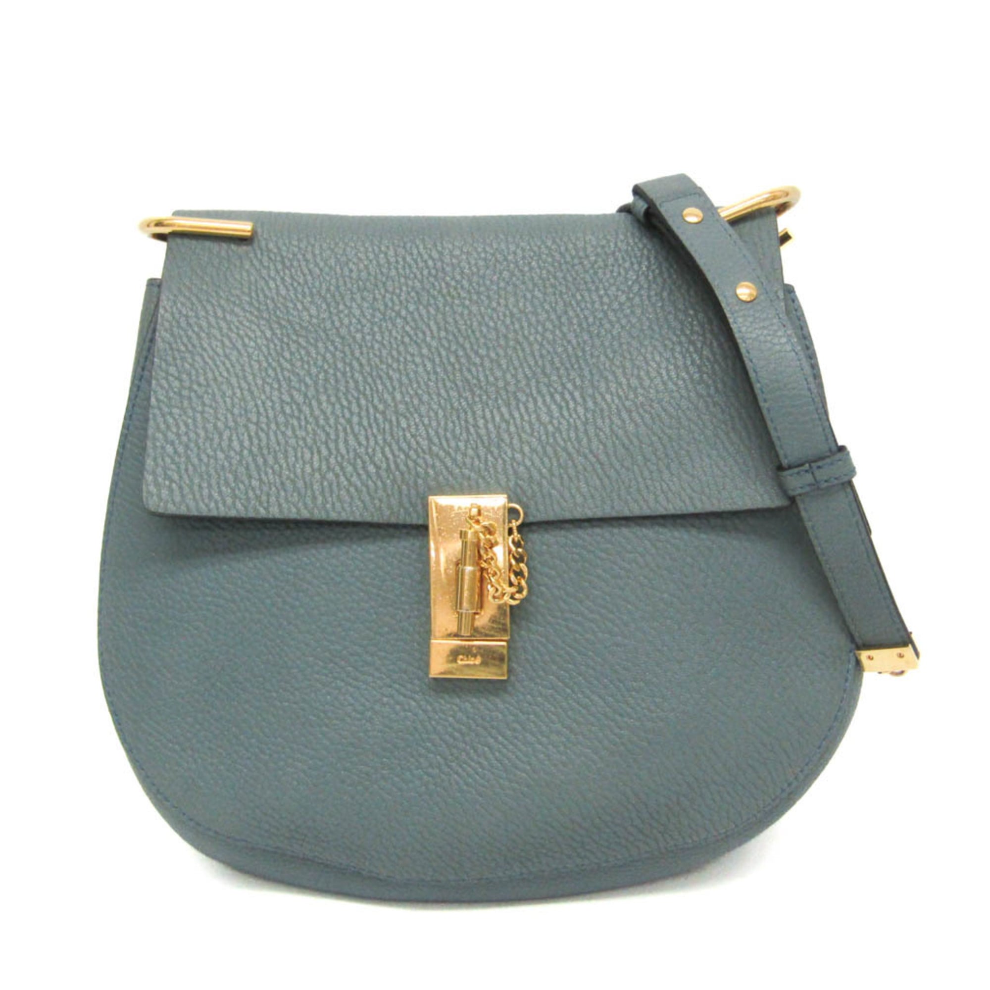 クロエ Chloe Drew ドリュー ショルダーバッグ バッグ レザー スウェード レディース ブルー系 【中古】 Chloe - クロエ ドリュー チェーン ショルダーバッグ レザー