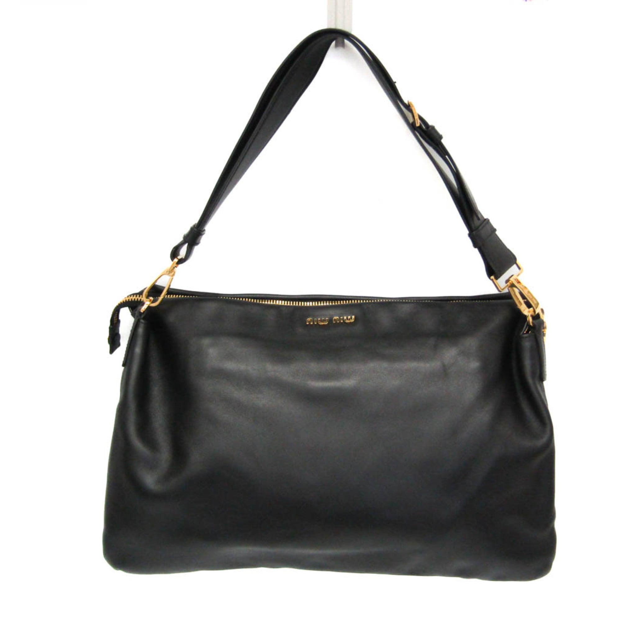 Rakuten - ミュウミュウ(Miu Miu) RR1917 レディース レザー ショルダーバッグ ブラック【中古】
