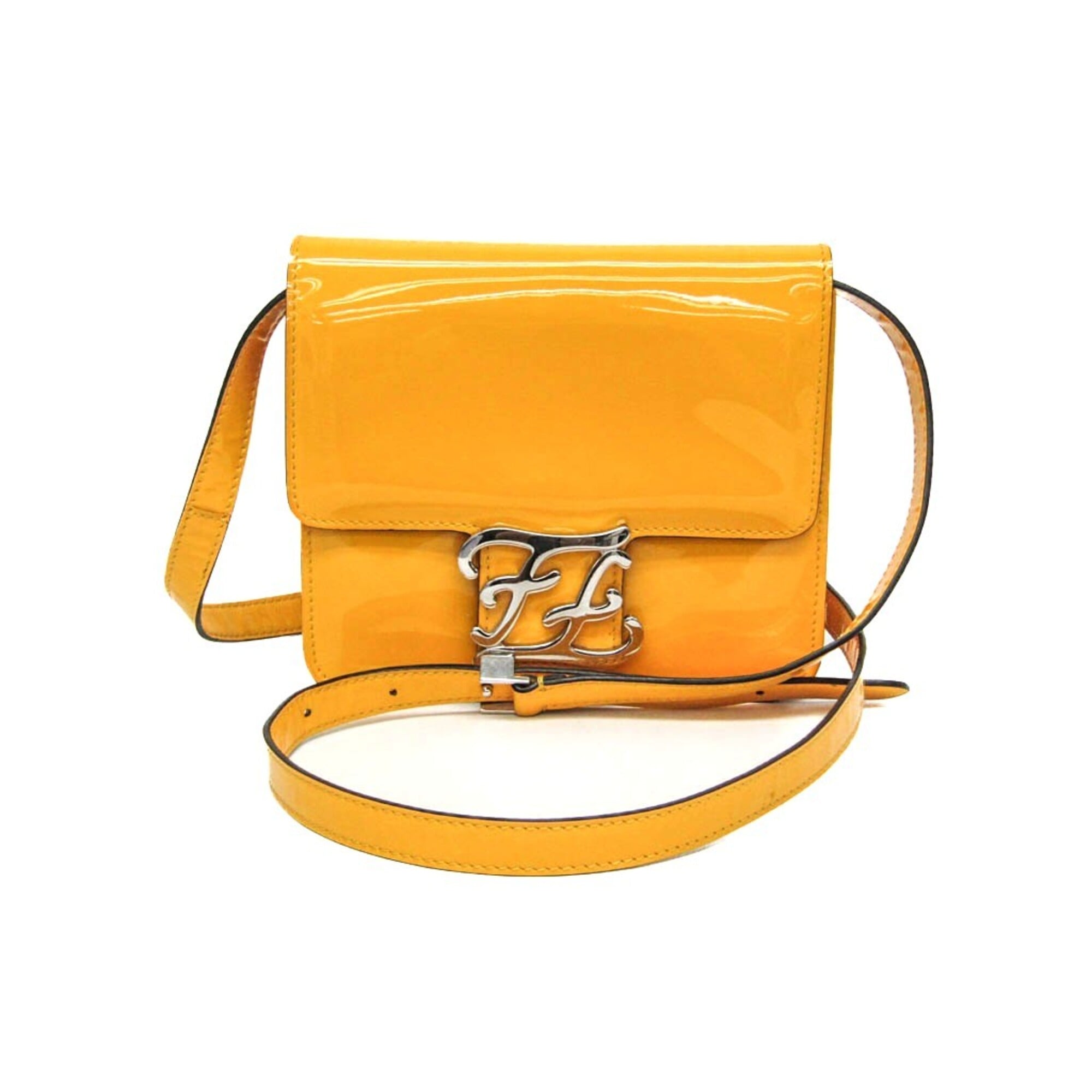 Rakuten - フェンディ(Fendi) カリグラフィー 8BT317 レディース レザー ショルダーバッグ イエロー【中古】