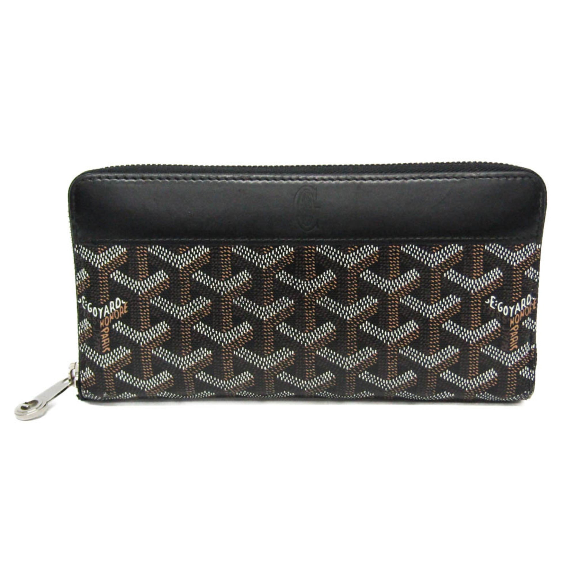 ゴヤール(Goyard) マティニヨン メンズ,レディース レザー,コーティングキャンバス 長財布（二つ折り） ブラック【中古】