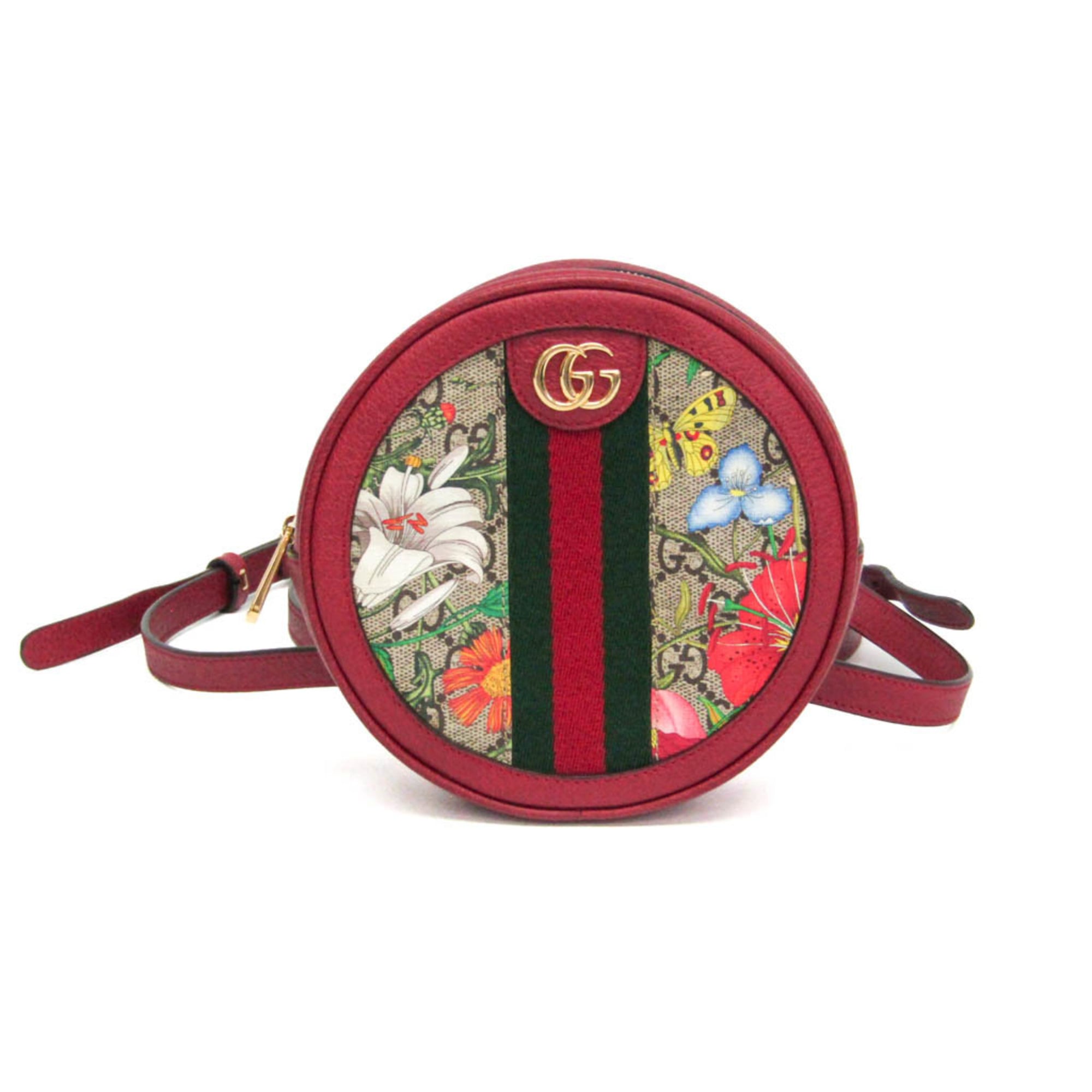 グッチ(Gucci) オフィディア GGフローラ 598661 レディース GGキャンバス,レザー リュックサック ベージュ,レッド【中古】