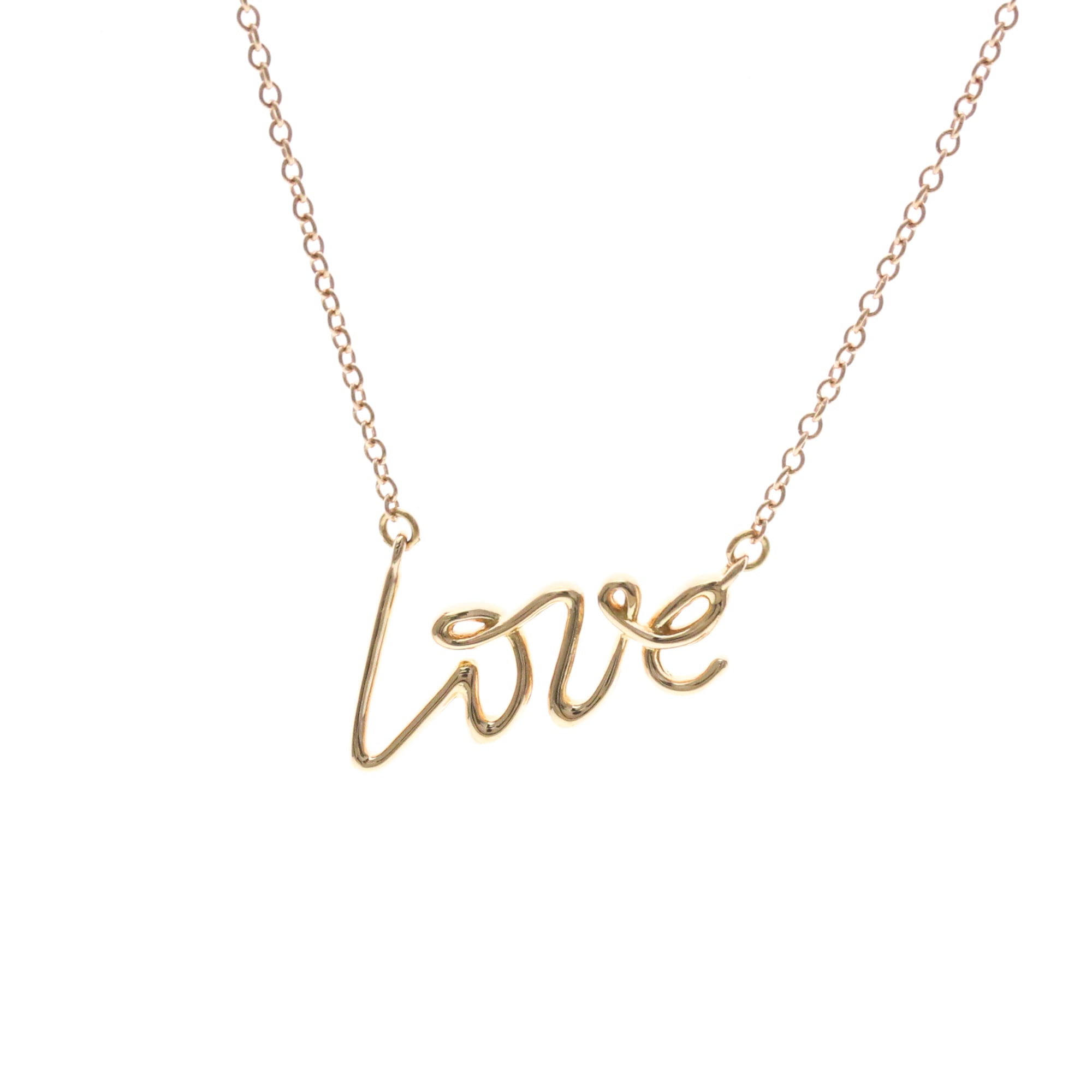 Tiffany & Co. K18 Pink Gold (K18PG) Necklace (Pink Gold (PG)) Graffiti Love Necklace [Used]