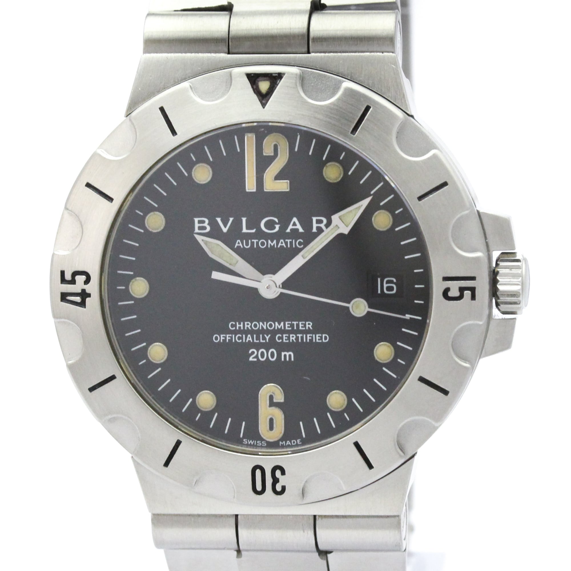 ブルガリ (BVLGARI) ディアゴノ スクーバ ステンレススチール 自動巻き メンズ 時計 SD38S (外装仕上げ済み)【中古】