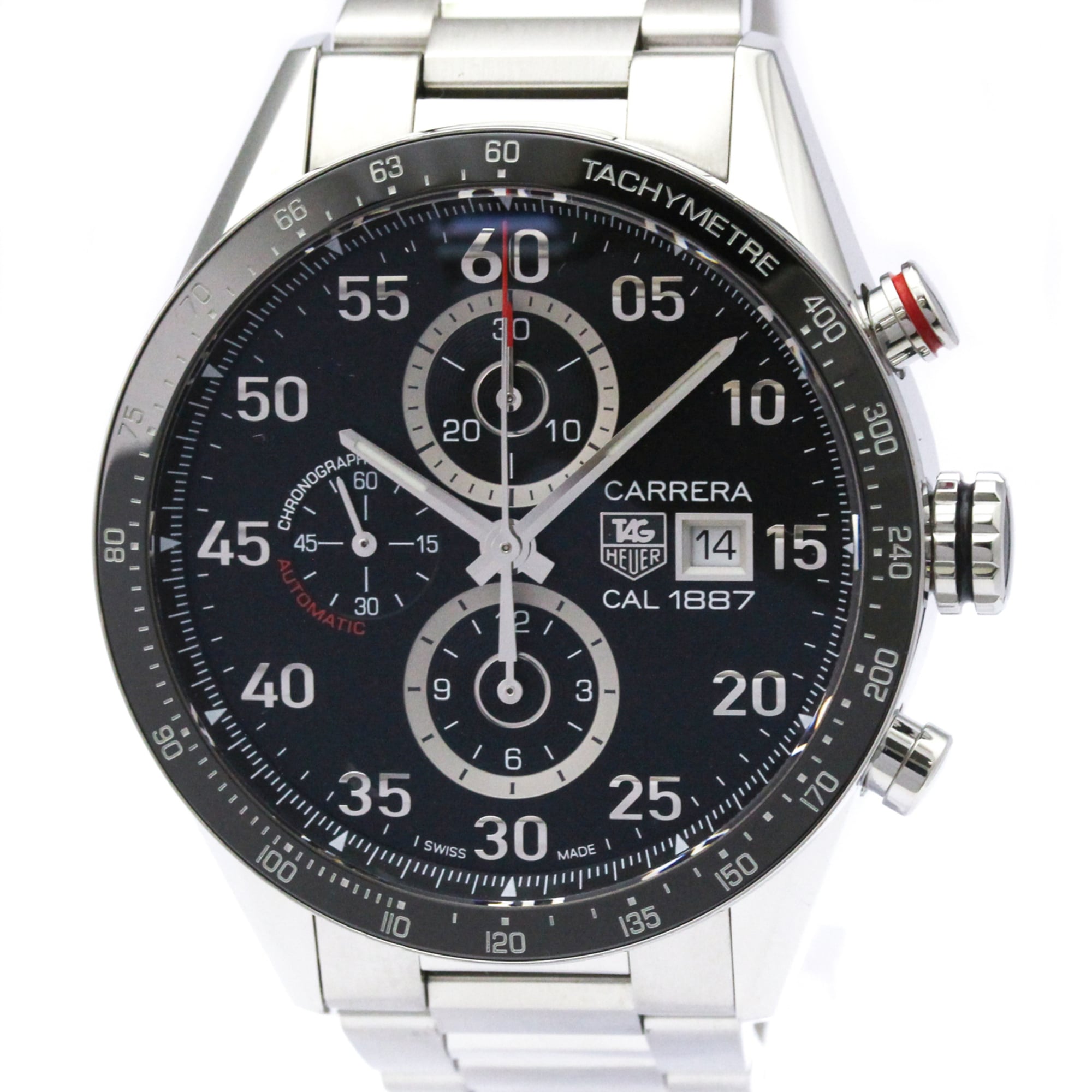 タグホイヤー (TAG HEUER) カレラ キャリバー 1887 クロノグラフ ステンレススチール 自動巻き メンズ 時計 CAR2A10 (外装仕上げ済み)【中古】