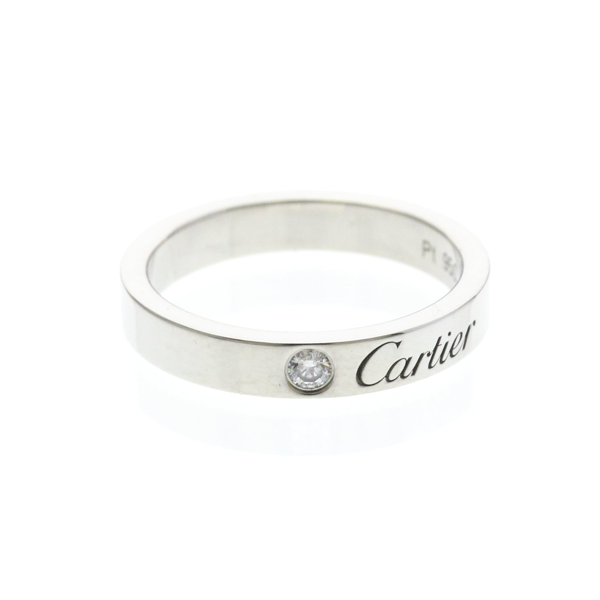 Rakuten - カルティエ(Cartier) Cドゥカルティエリング 1P ダイヤモンド プラチナ ファッション ダイヤモンド バンドリング シルバー【中古】