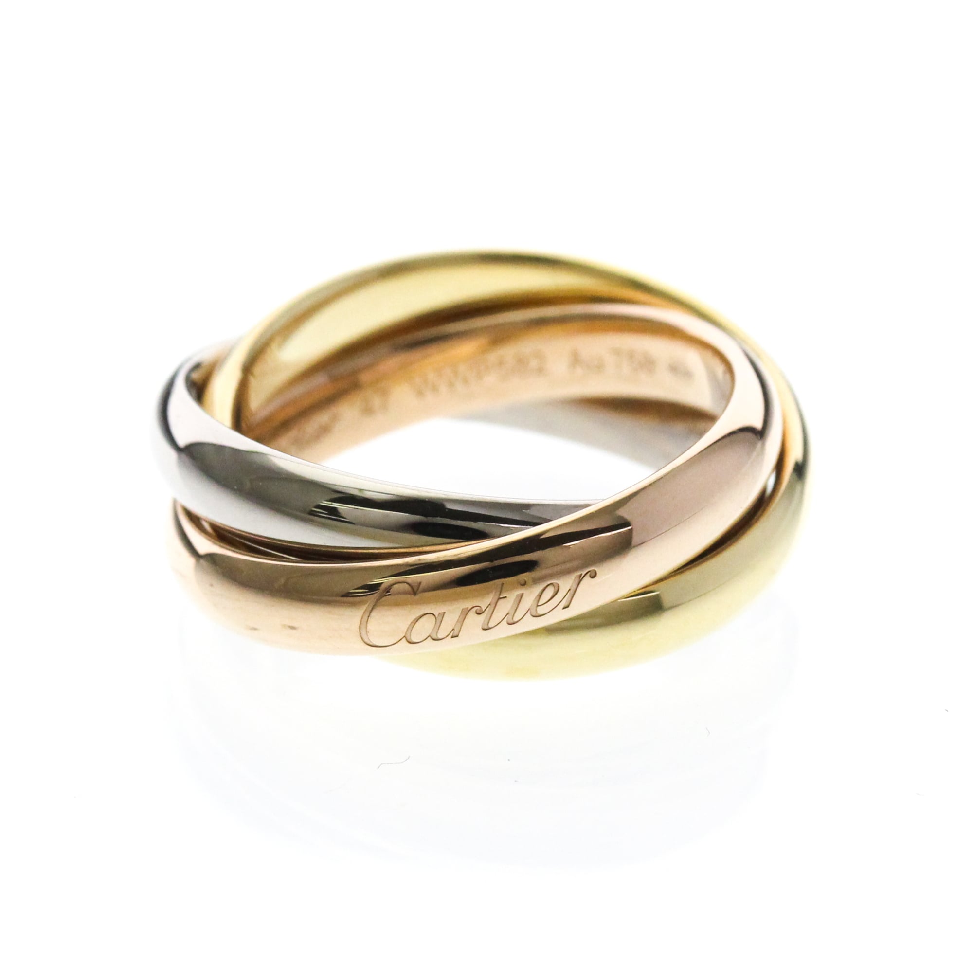 カルティエ(Cartier) トリニティリング K18イエローゴールド(K18YG),K18ピンクゴールド(K18PG),K18ホワイトゴールド(K18WG) ファッション 無し バンドリング ゴールド【中古】