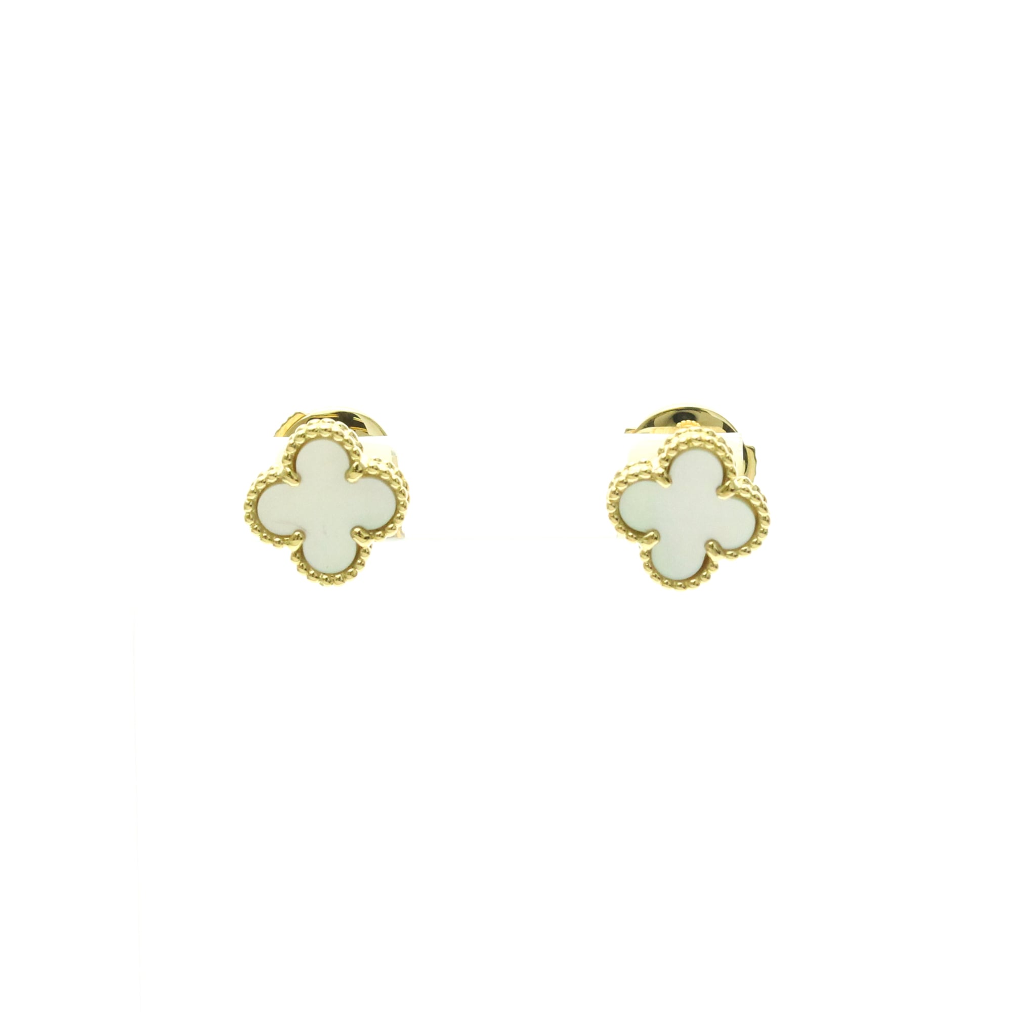 Rakuten - ヴァン・クリーフ＆アーペル(Van Cleef & Arpels) スウィートアルハンブラ マザーオブパール K18イエローゴールド(K18YG) スタッドピアス ゴールド【中古】