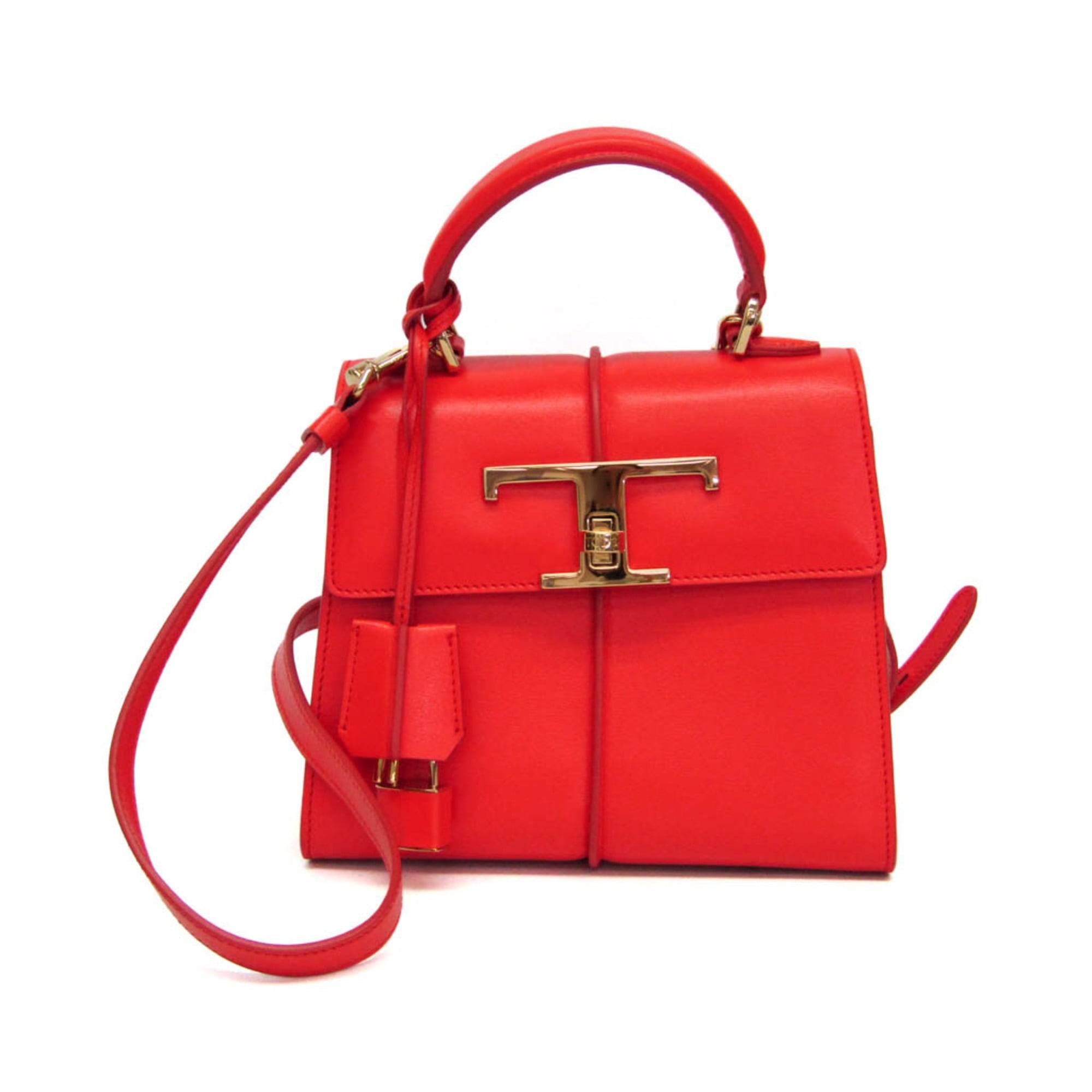 Rakuten - トッズ(Tod's) Tタイムレス レディース レザー ハンドバッグ,ショルダーバッグ レッド【中古】