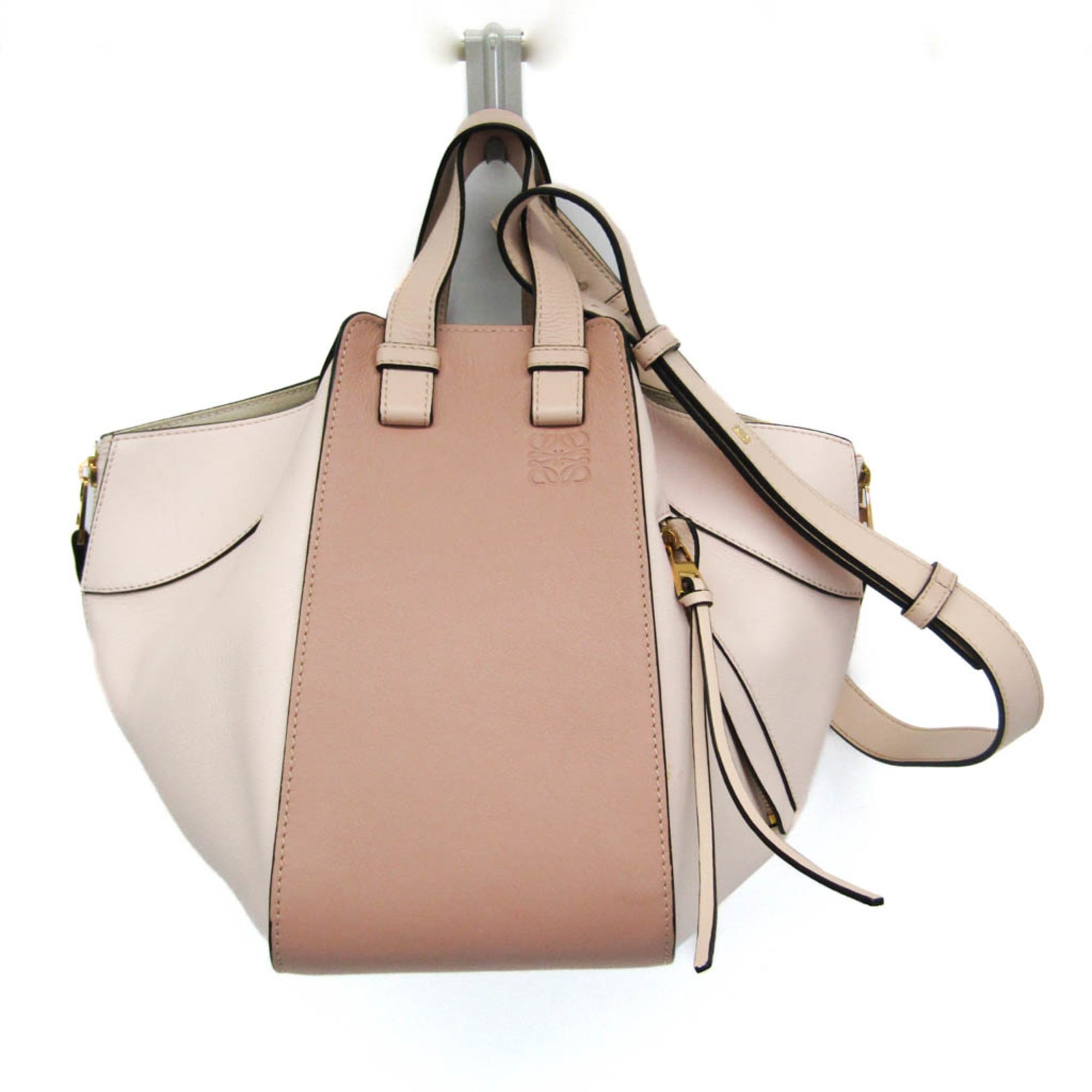 Rakuten - ロエベ(Loewe) ハンモック スモール 387.30TS35 レディース レザー ハンドバッグ,ショルダーバッグ ライトピンク,ピンクベージュ【中古】