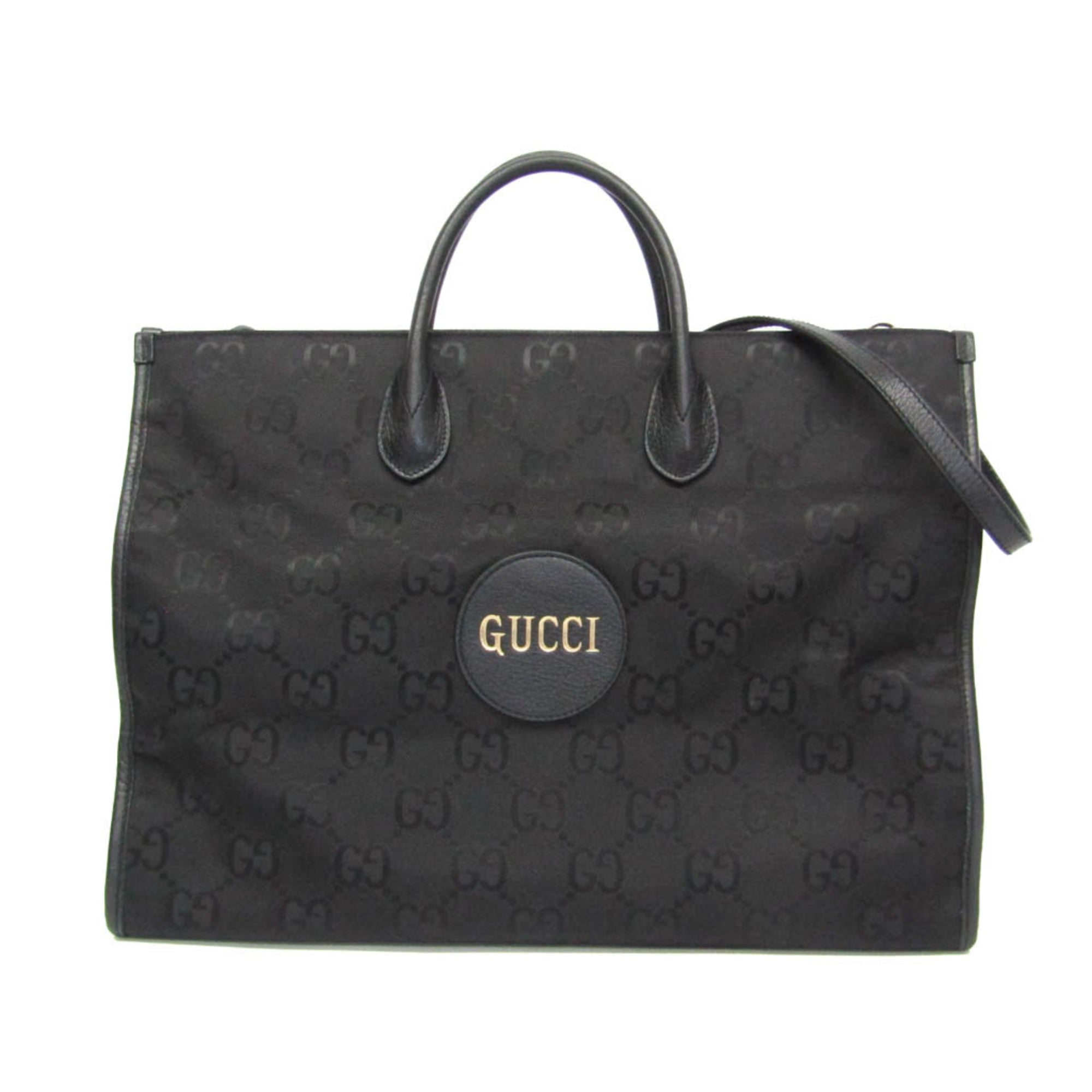 グッチ(Gucci) オフ ザ グリッド GG 630353 メンズ,レディース ナイロンキャンバス,レザー ハンドバッグ,ショルダーバッグ ブラック【中古】