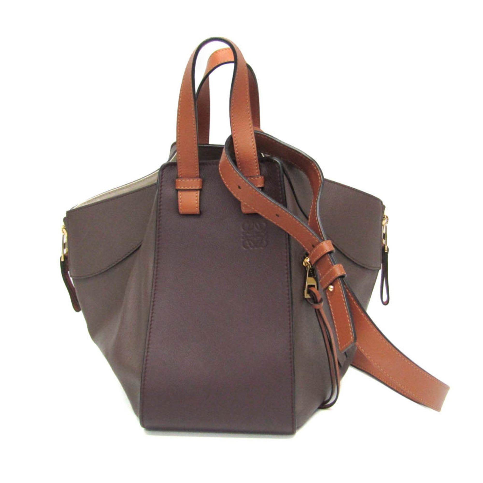Rakuten - ロエベ(Loewe) ハンモック スモール レディース レザー ハンドバッグ,ショルダーバッグ キャメル,ダークパープル,グレー【中古】