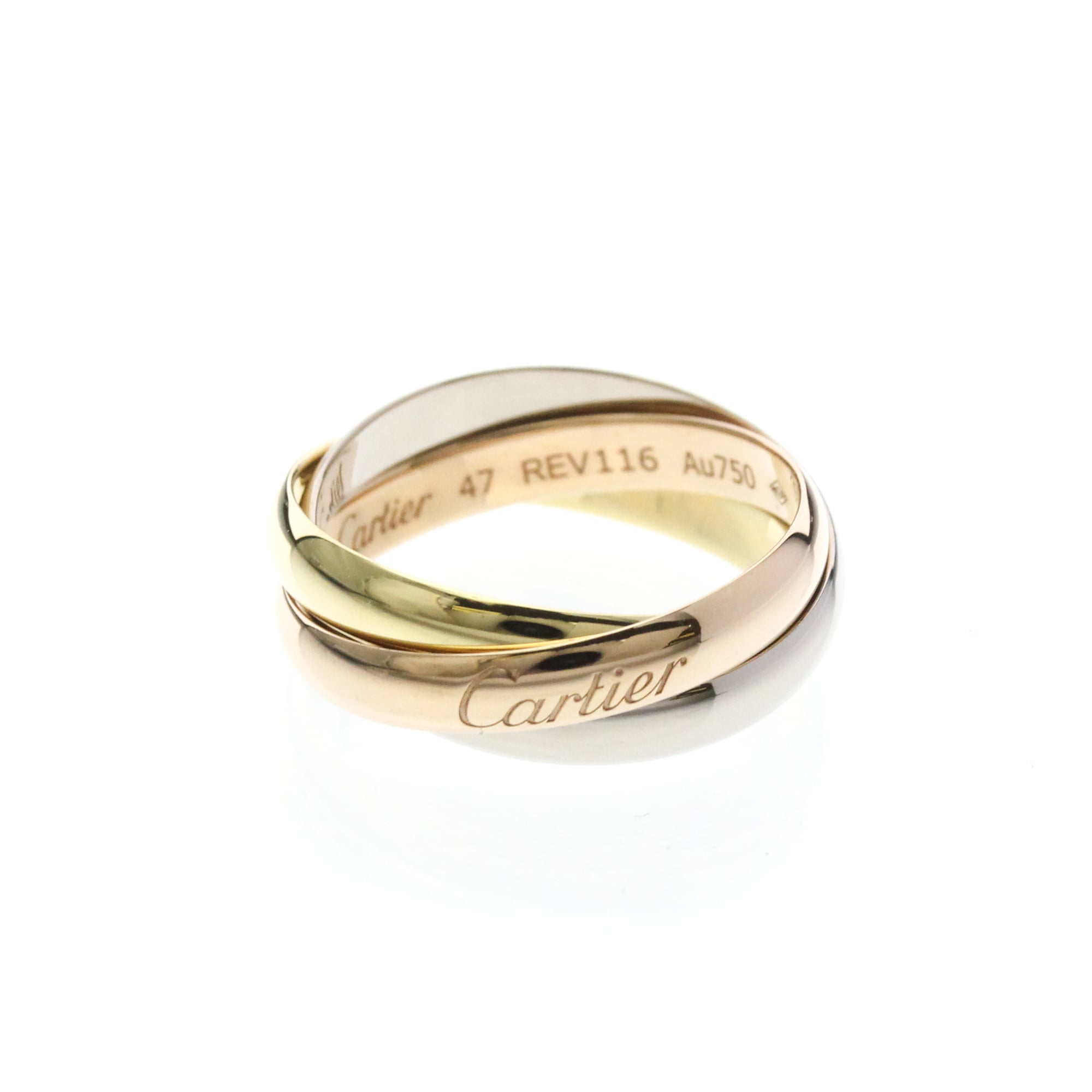 Rakuten - カルティエ (CARTIER) トリニティ リング K18イエローゴールド(K18YG),K18ピンクゴールド(K18PG),K18ホワイトゴールド(K18WG) (磨き仕上げ済み)【中古】