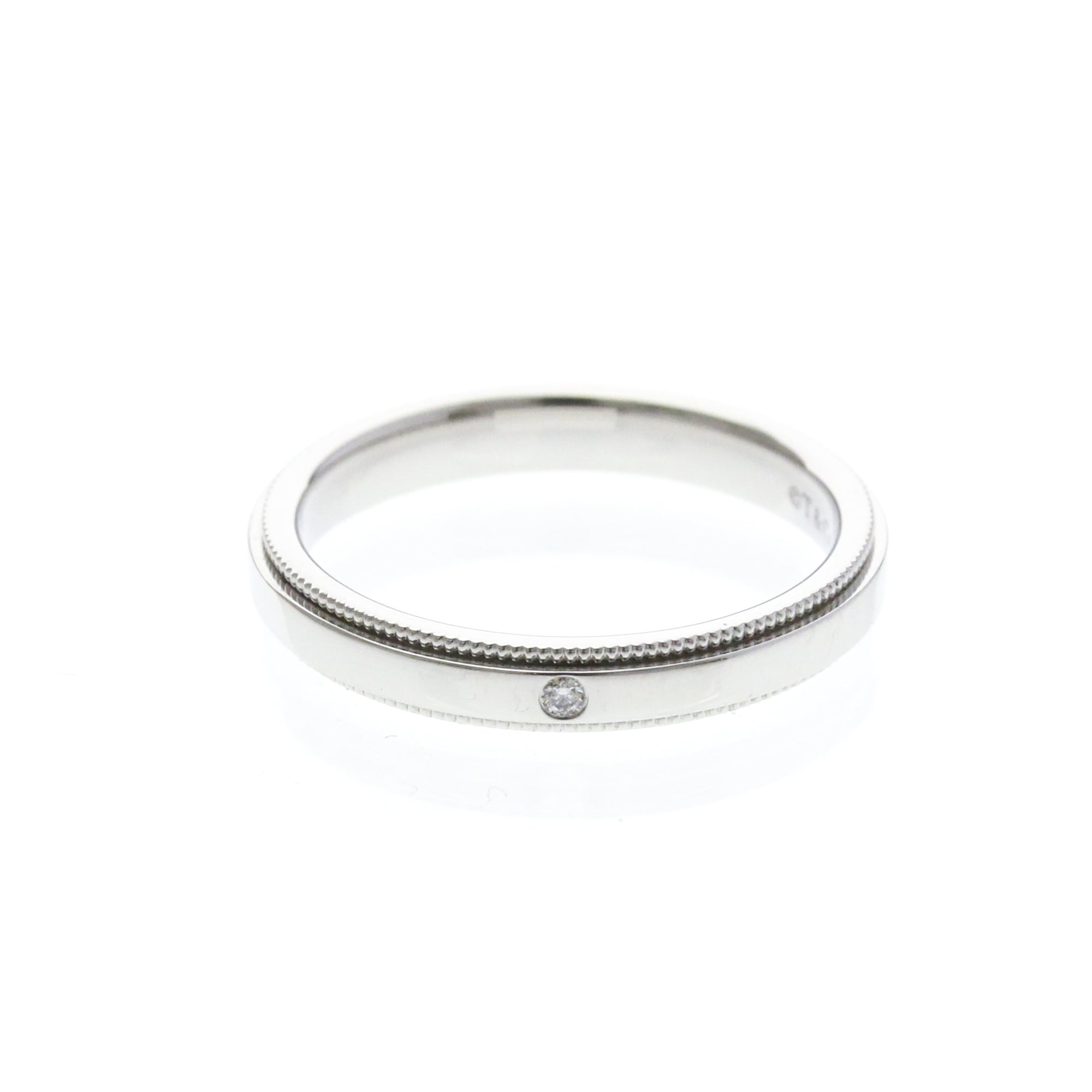 ティファニー (TIFFANY) ミルグレイン バンド リング プラチナ (磨き仕上げ済み)【中古】