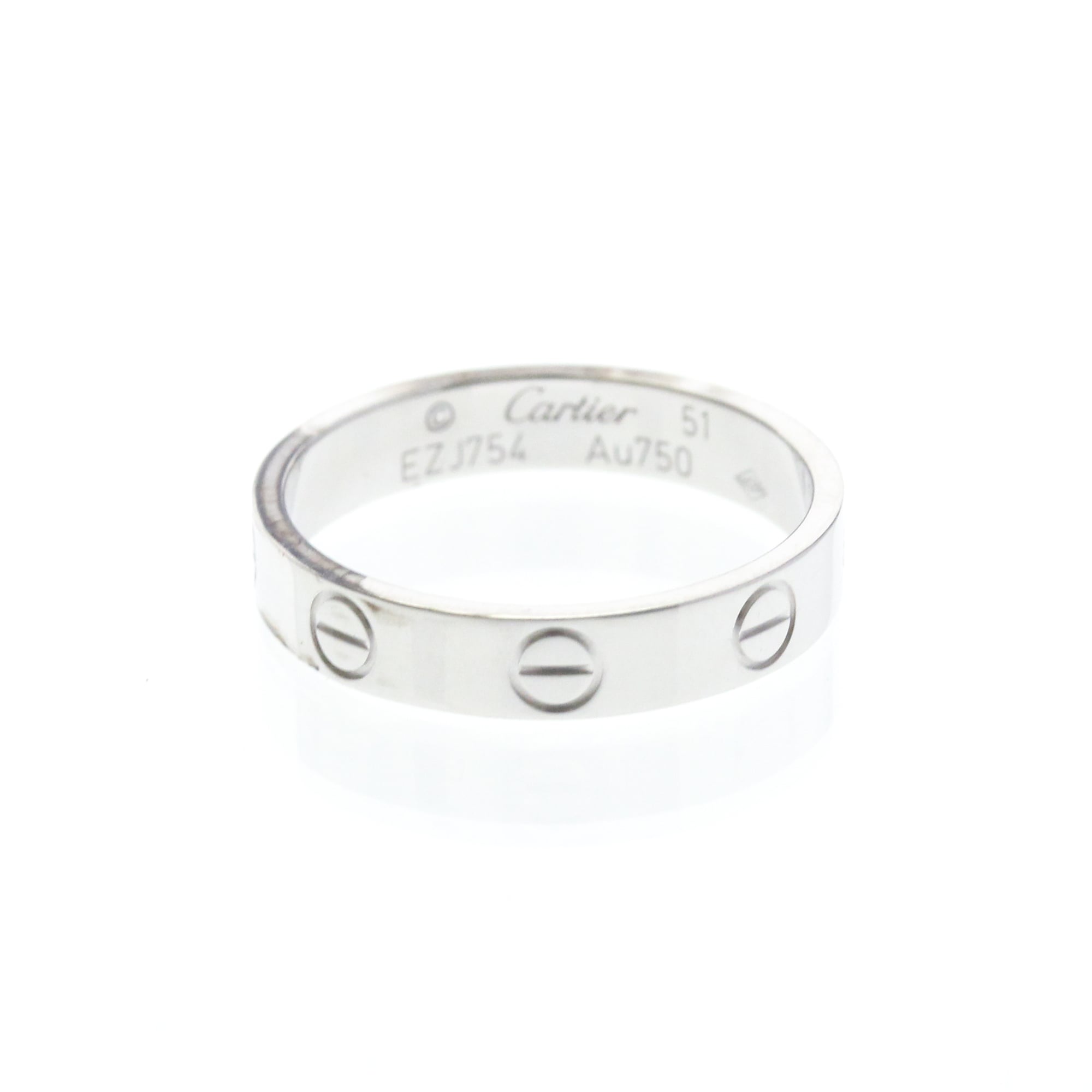 カルティエ (CARTIER) ミニラブリング 1P ダイヤモンド K18ホワイトゴールド(K18WG) (磨き仕上げ済み)【中古】