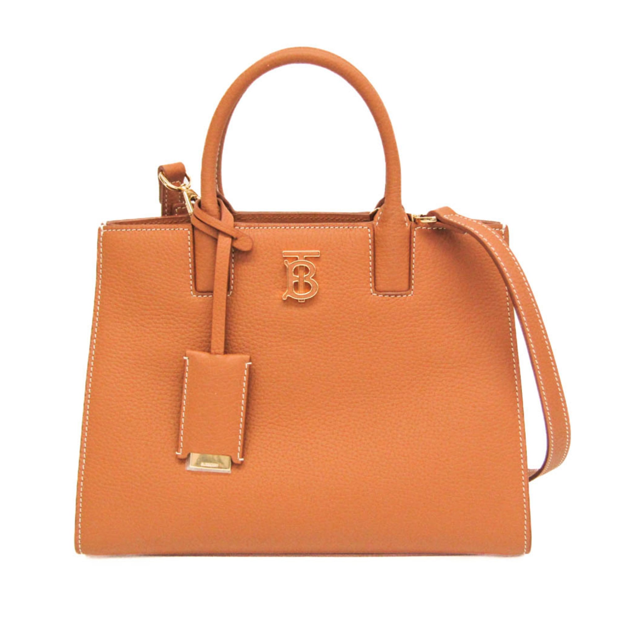 バーバリー(Burberry) フランシス ミニ レディース レザー ハンドバッグ,ショルダーバッグ ブラウン【中古】