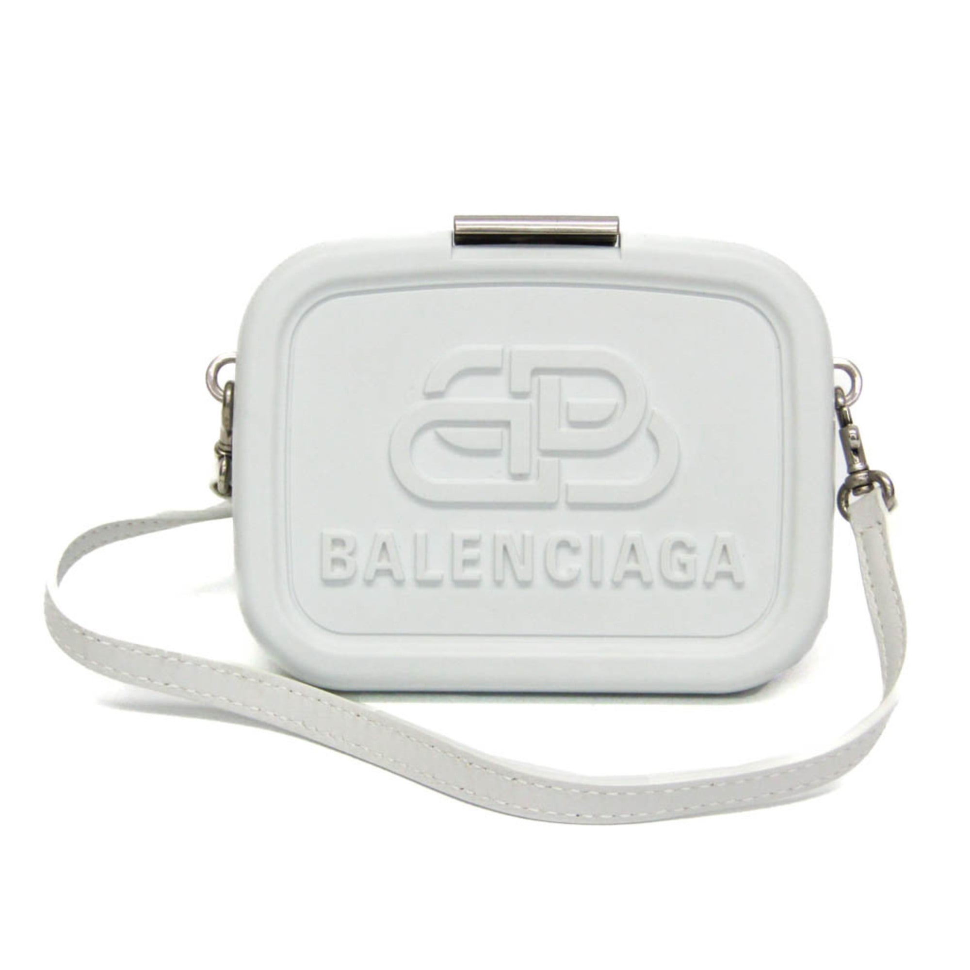 Rakuten - バレンシアガ(Balenciaga) ランチボックス ミニケース 638324 レディース プラスチック,レザー ショルダーバッグ ホワイト【中古】
