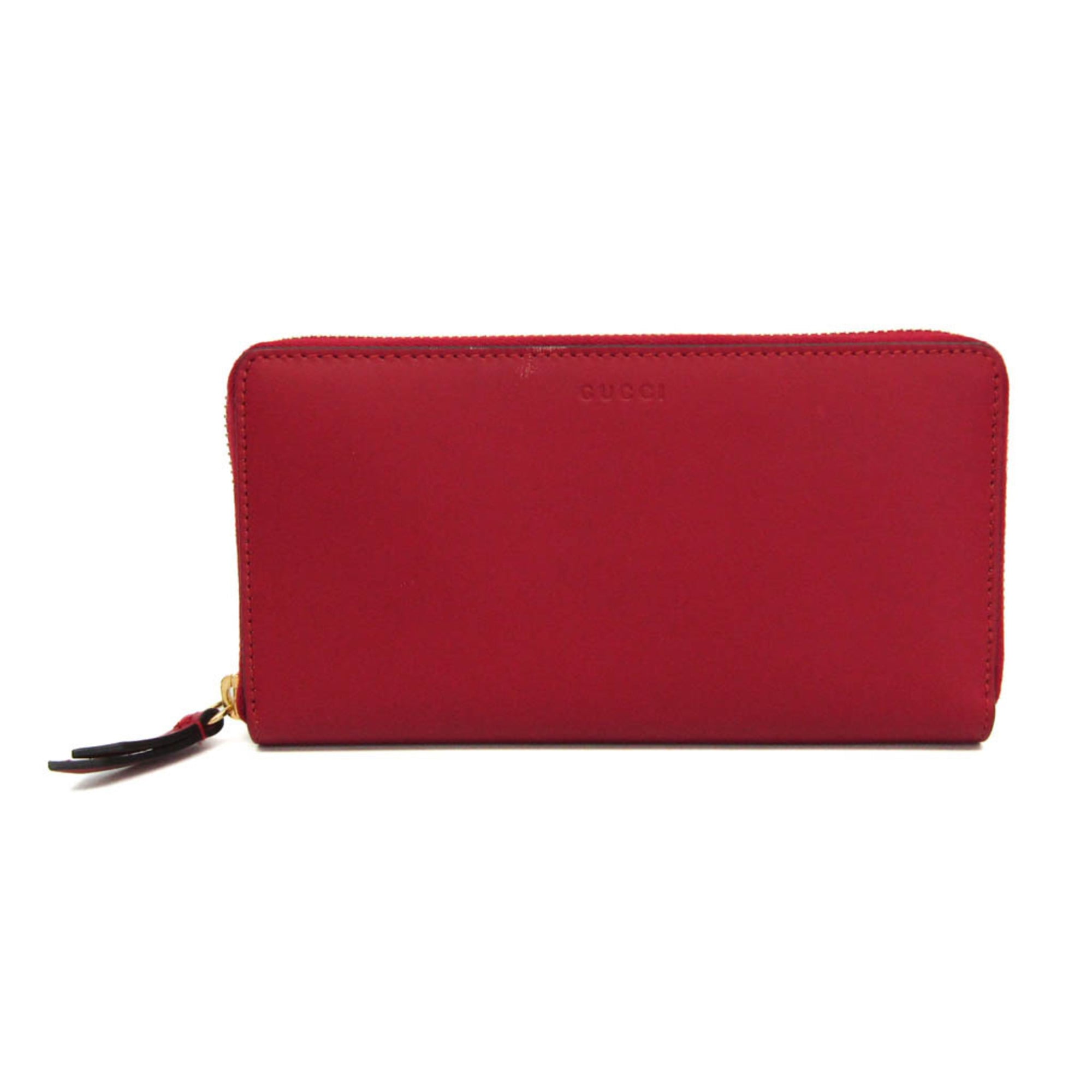 グッチ(Gucci) 410102 メンズ カーフスキン 長財布（二つ折り） レッド【中古】