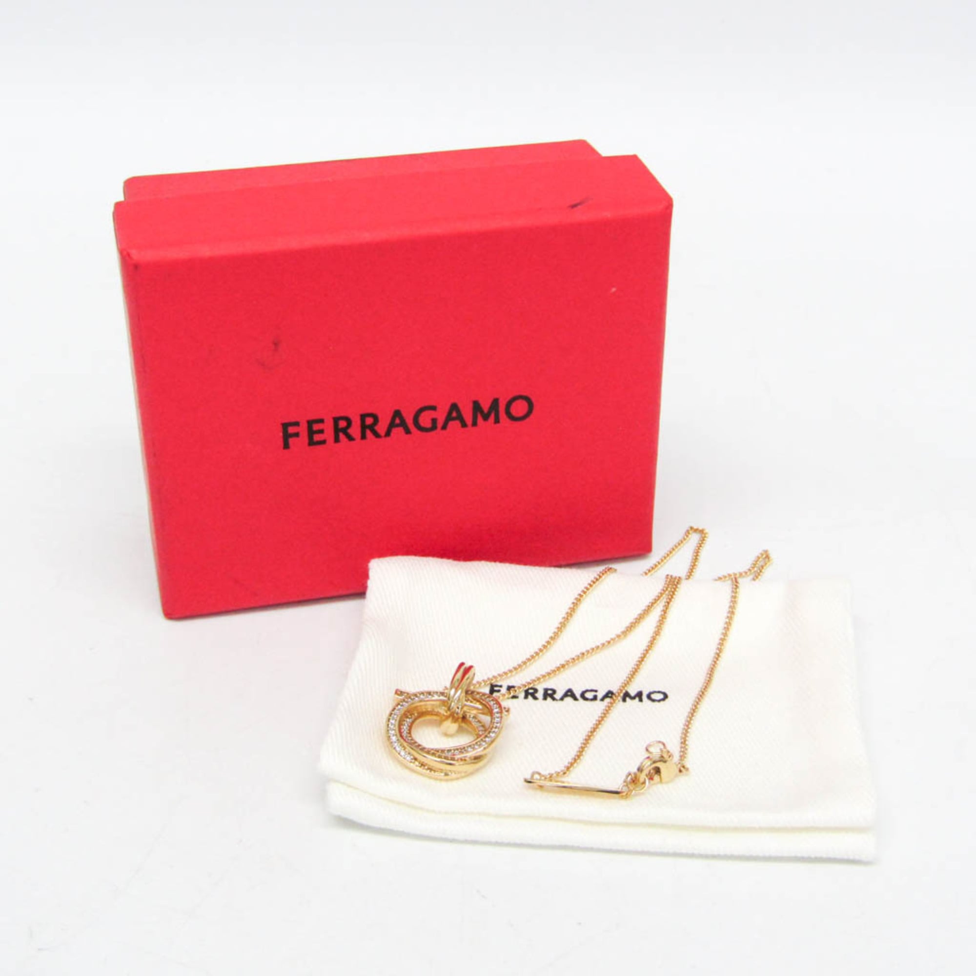 サルヴァトーレ・フェラガモ(Salvatore Ferragamo) ガンチーニ ゴールドプレート ...