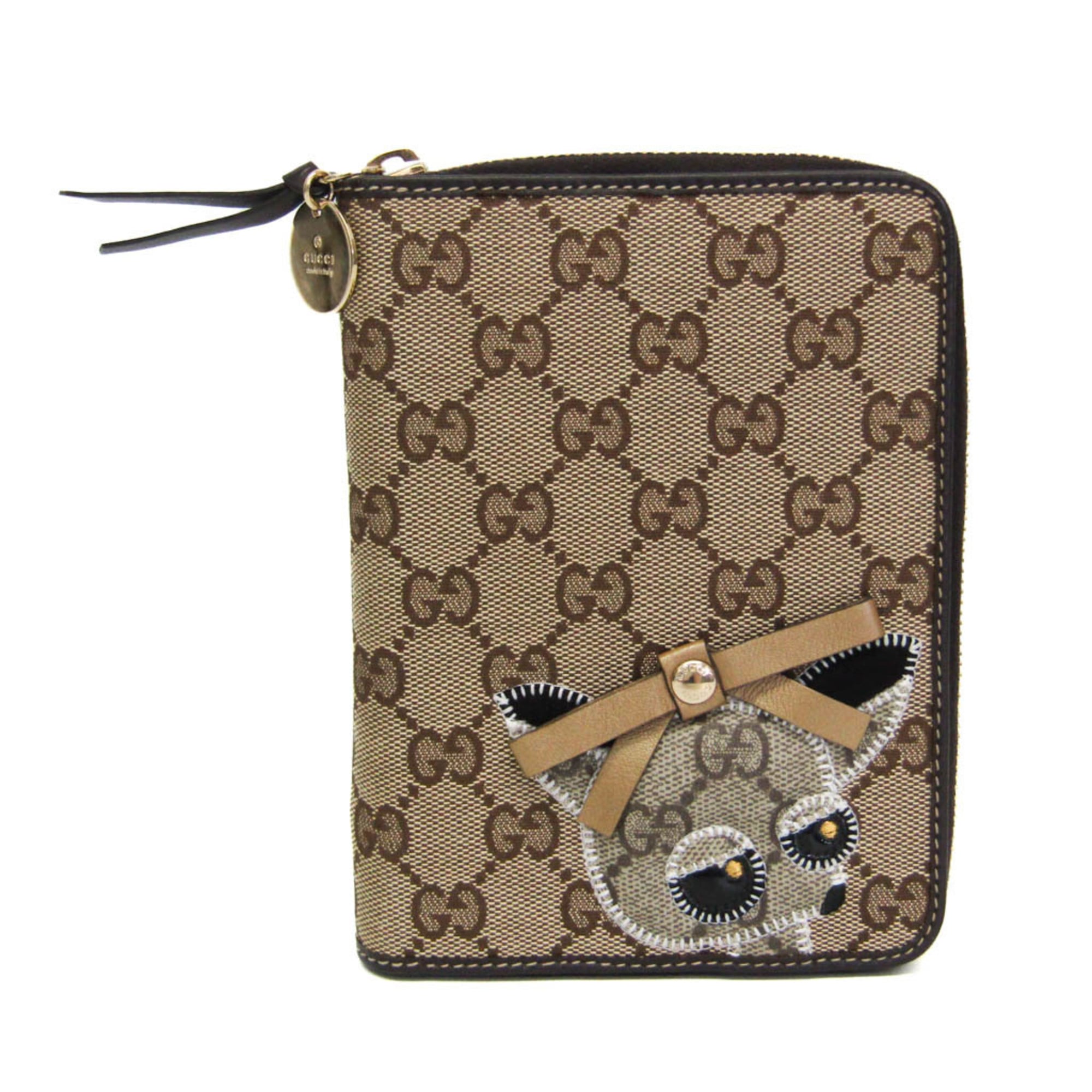 Rakuten - グッチ(Gucci) コンパクトサイズ 手帳 ベージュ,ブラウン GGキャンバス グッチョリ チワワ ブランド 233152【中古】